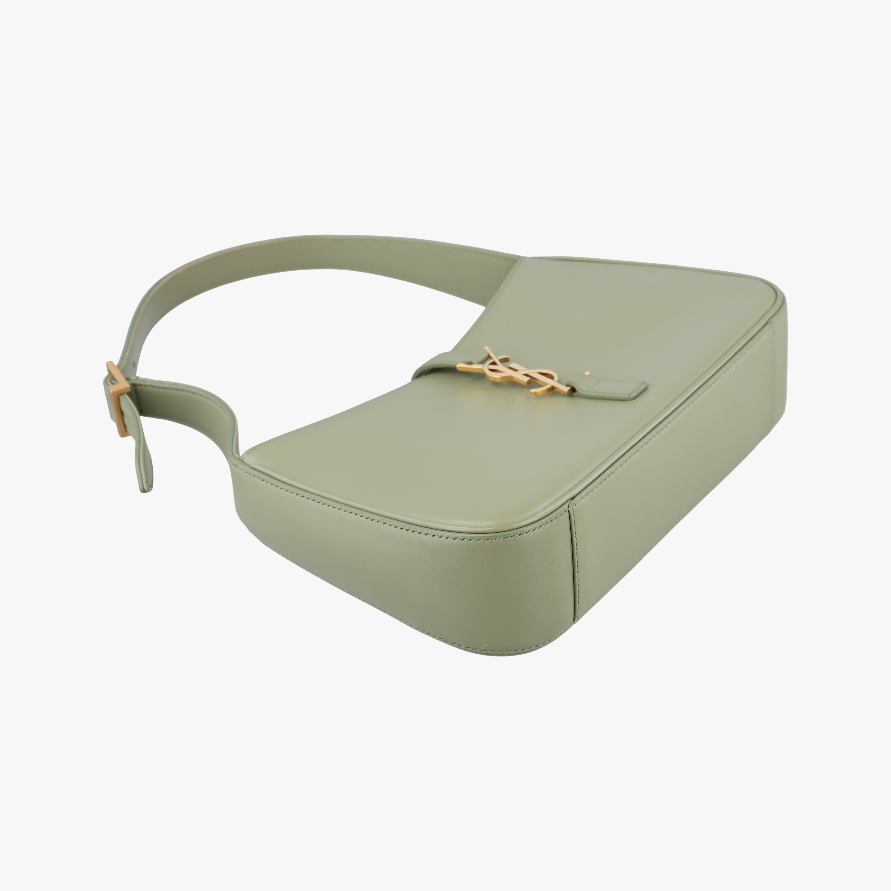 Secondhand Yves Saint Laurent LE 5 a 7Mini Hobo Green Leather 657228 shoulderbag | stylenewstar