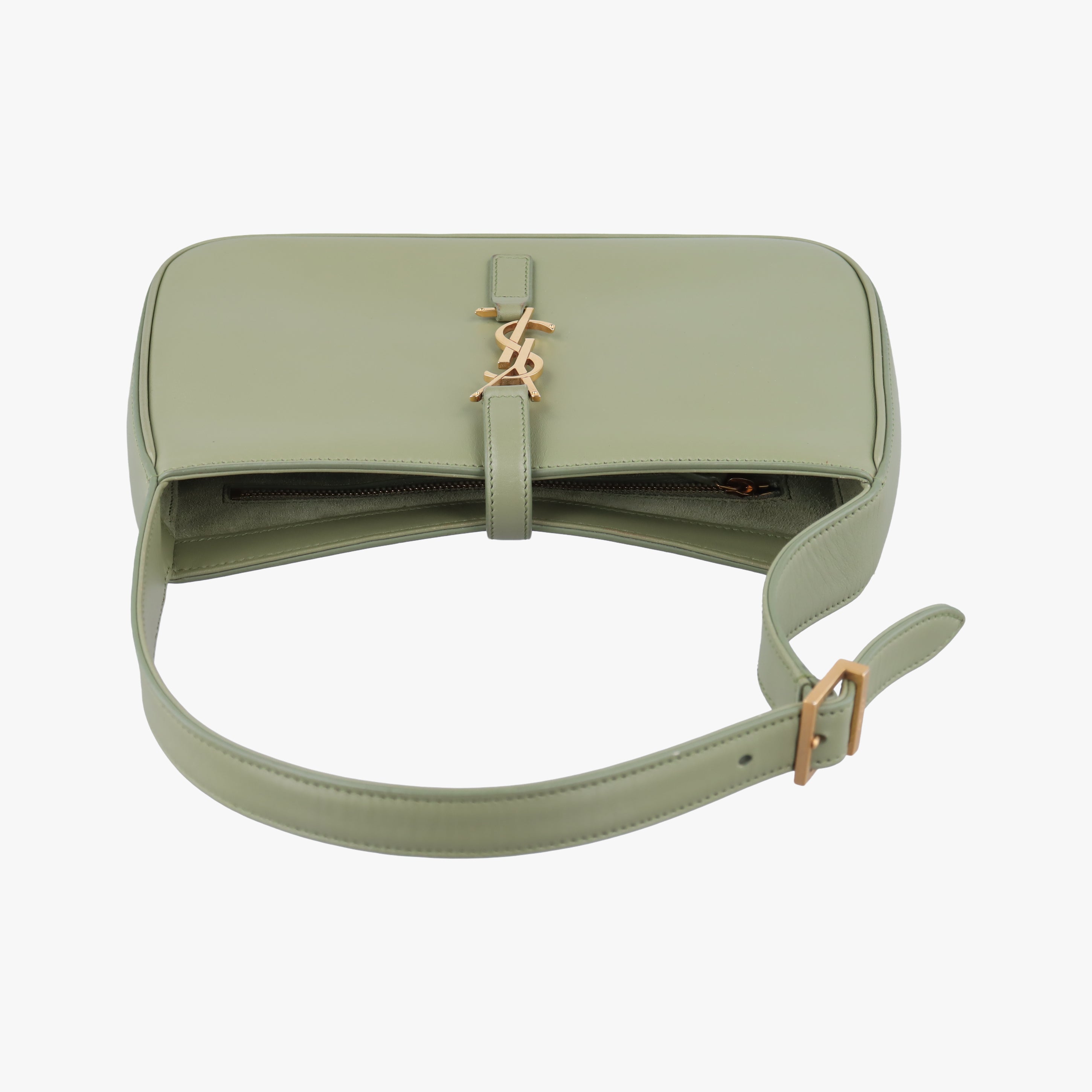 Secondhand Yves Saint Laurent LE 5 a 7Mini Hobo Green Leather 657228 shoulderbag | stylenewstar