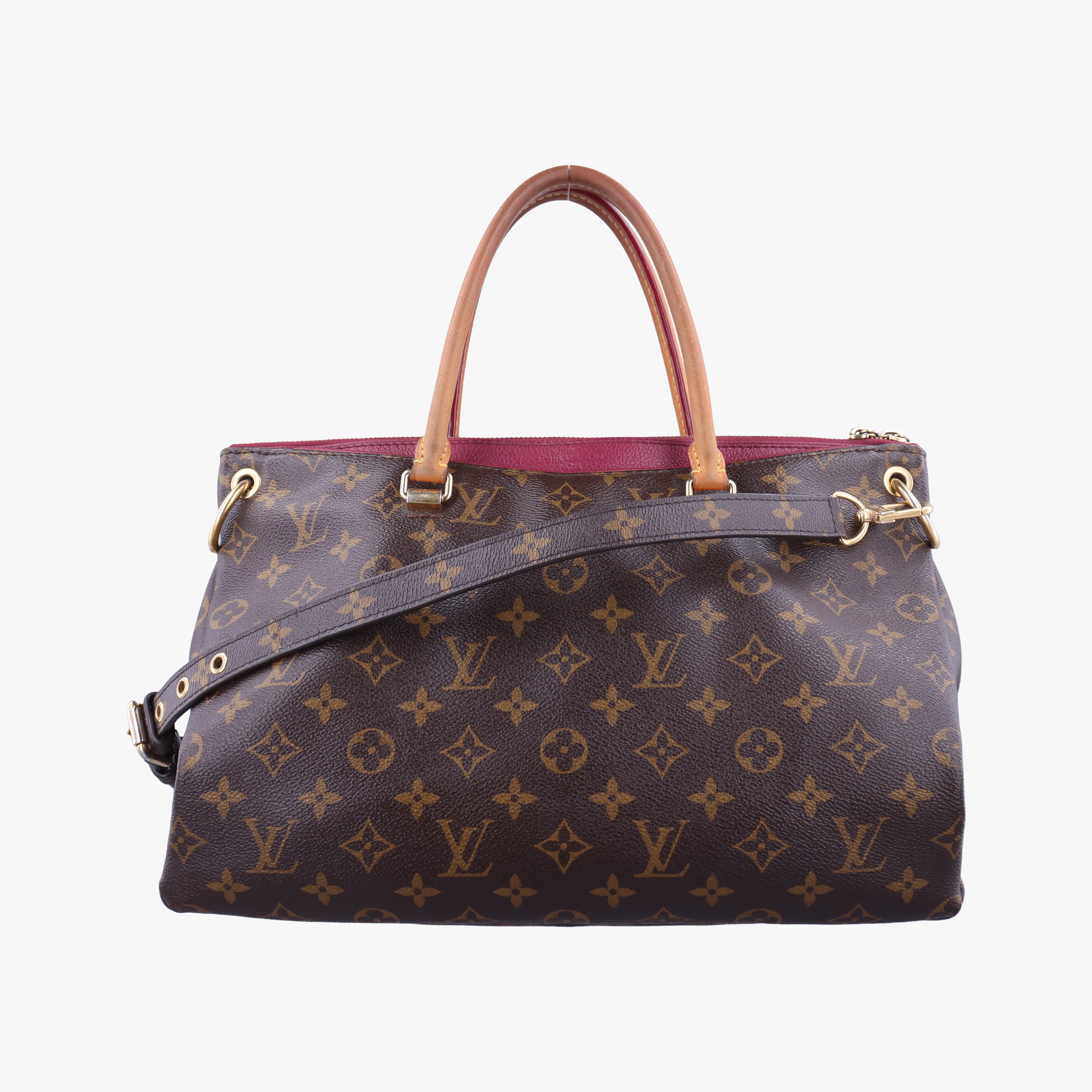 Pre-owned Louis Vuitton PALLAS brown×MARRON Monogram Canvas×calf leather M50067 shoulderbag | stylenewstar