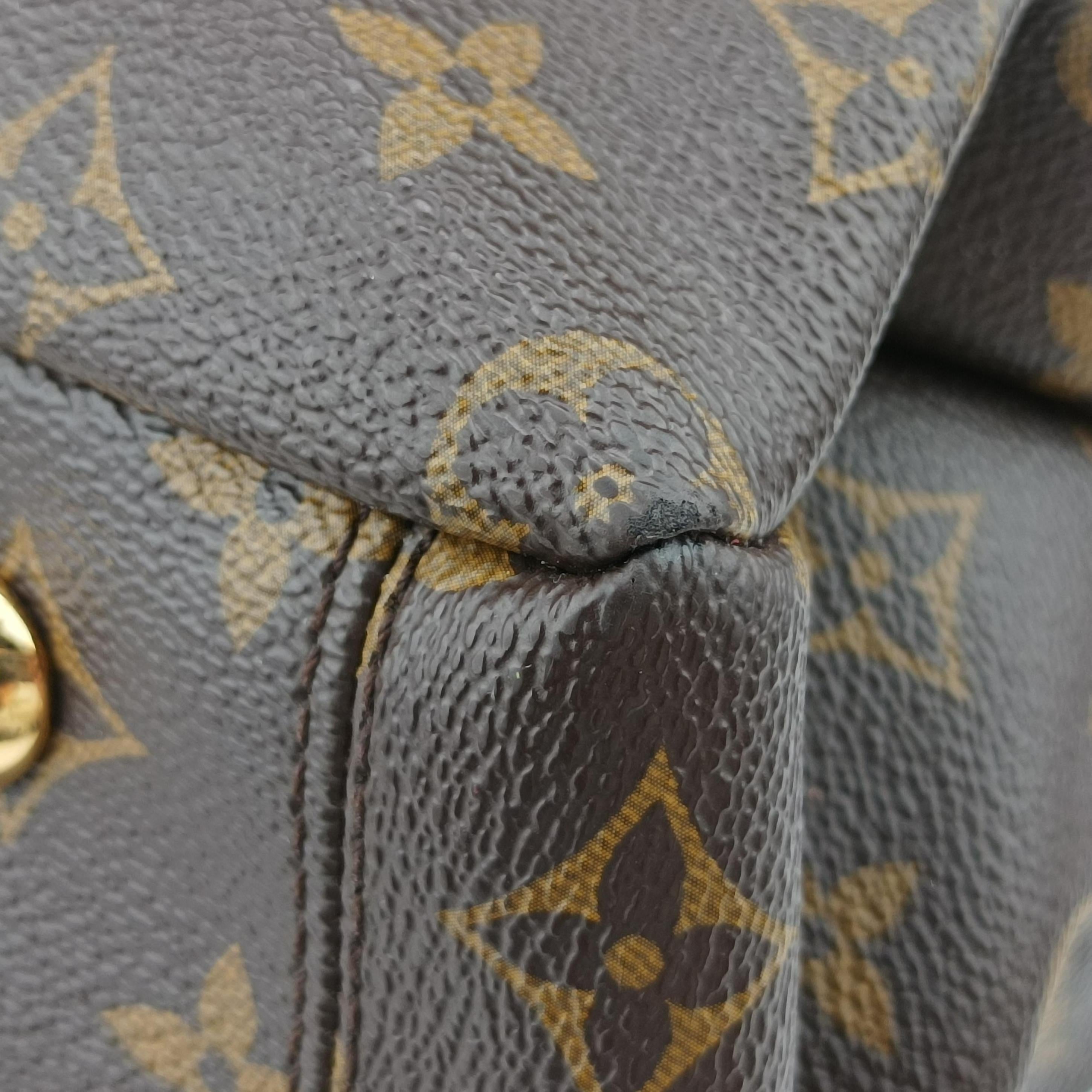 Pre-owned Louis Vuitton PALLAS brown×MARRON Monogram Canvas×calf leather M50067 shoulderbag | stylenewstar