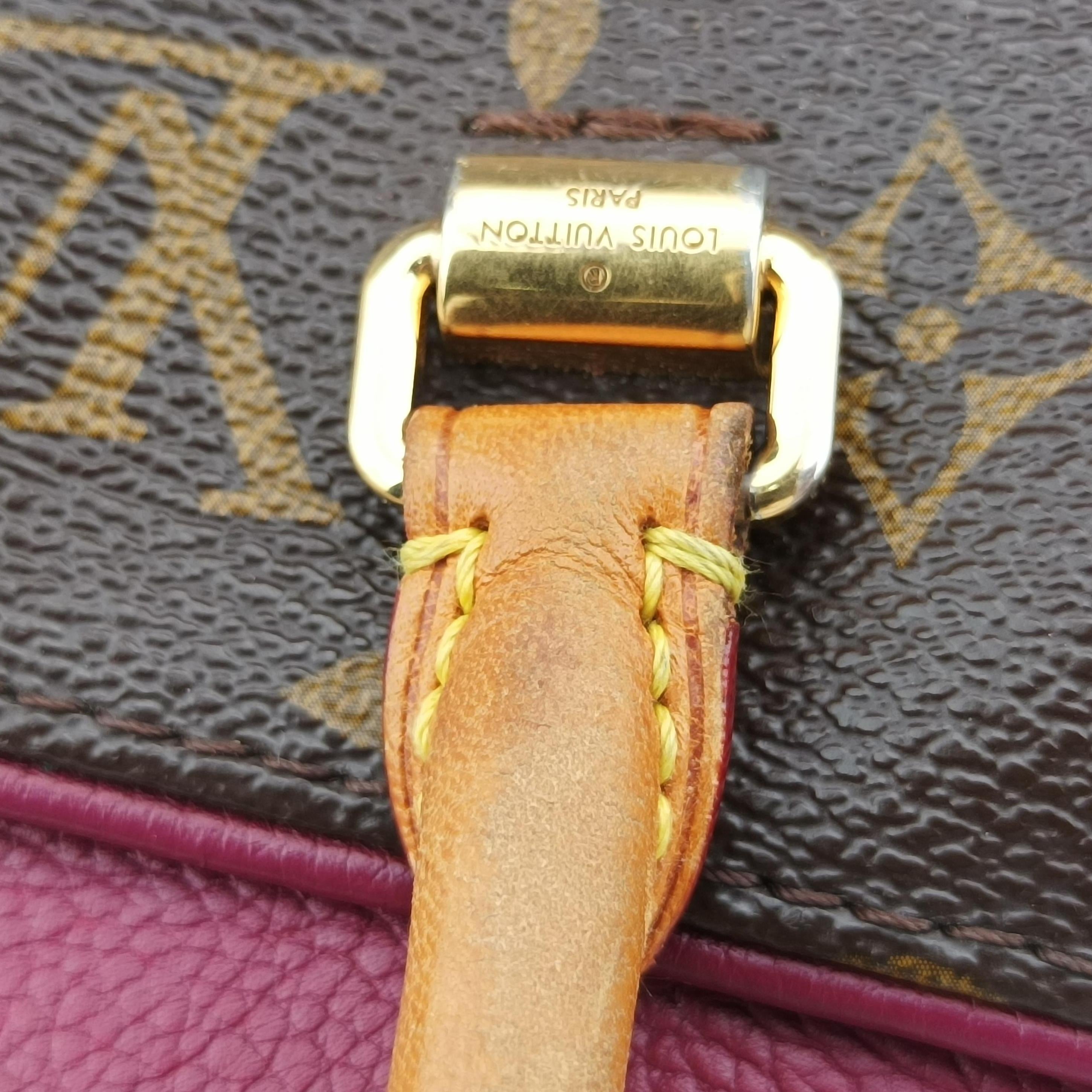 Pre-owned Louis Vuitton PALLAS brown×MARRON Monogram Canvas×calf leather M50067 shoulderbag | stylenewstar