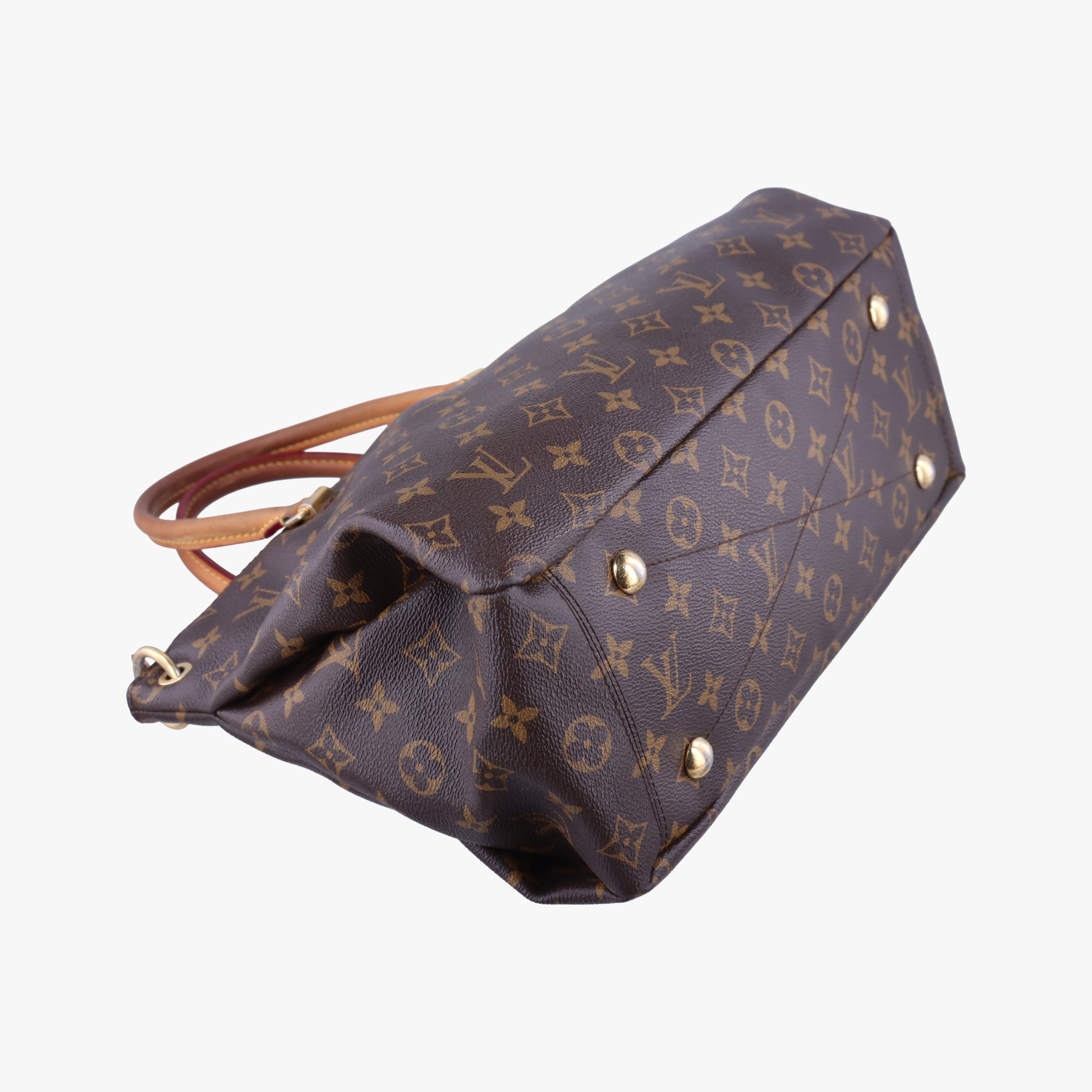Pre-owned Louis Vuitton PALLAS brown×MARRON Monogram Canvas×calf leather M50067 shoulderbag | stylenewstar