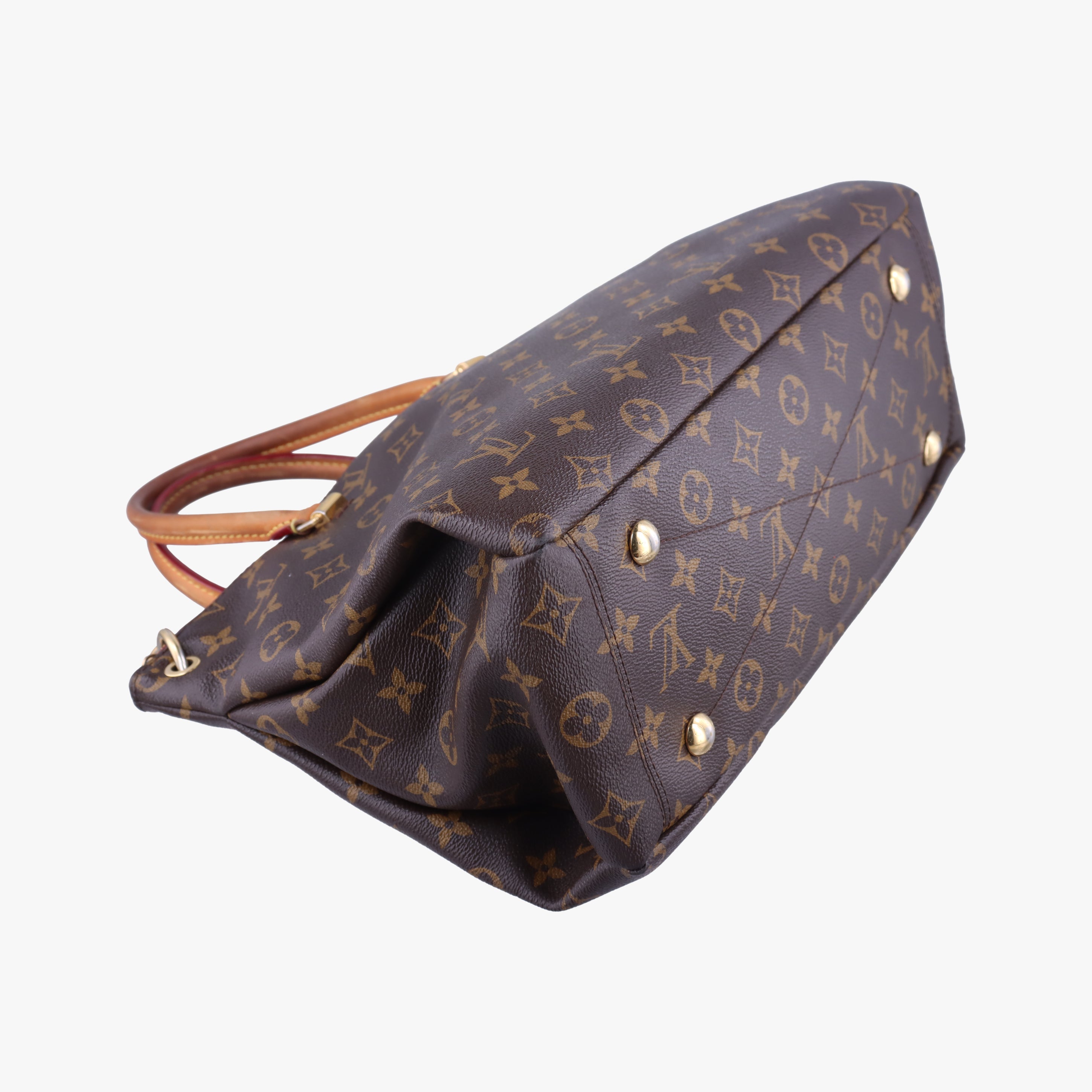 Pre-owned Louis Vuitton PALLAS brown×MARRON Monogram Canvas×calf leather M50067 shoulderbag | stylenewstar