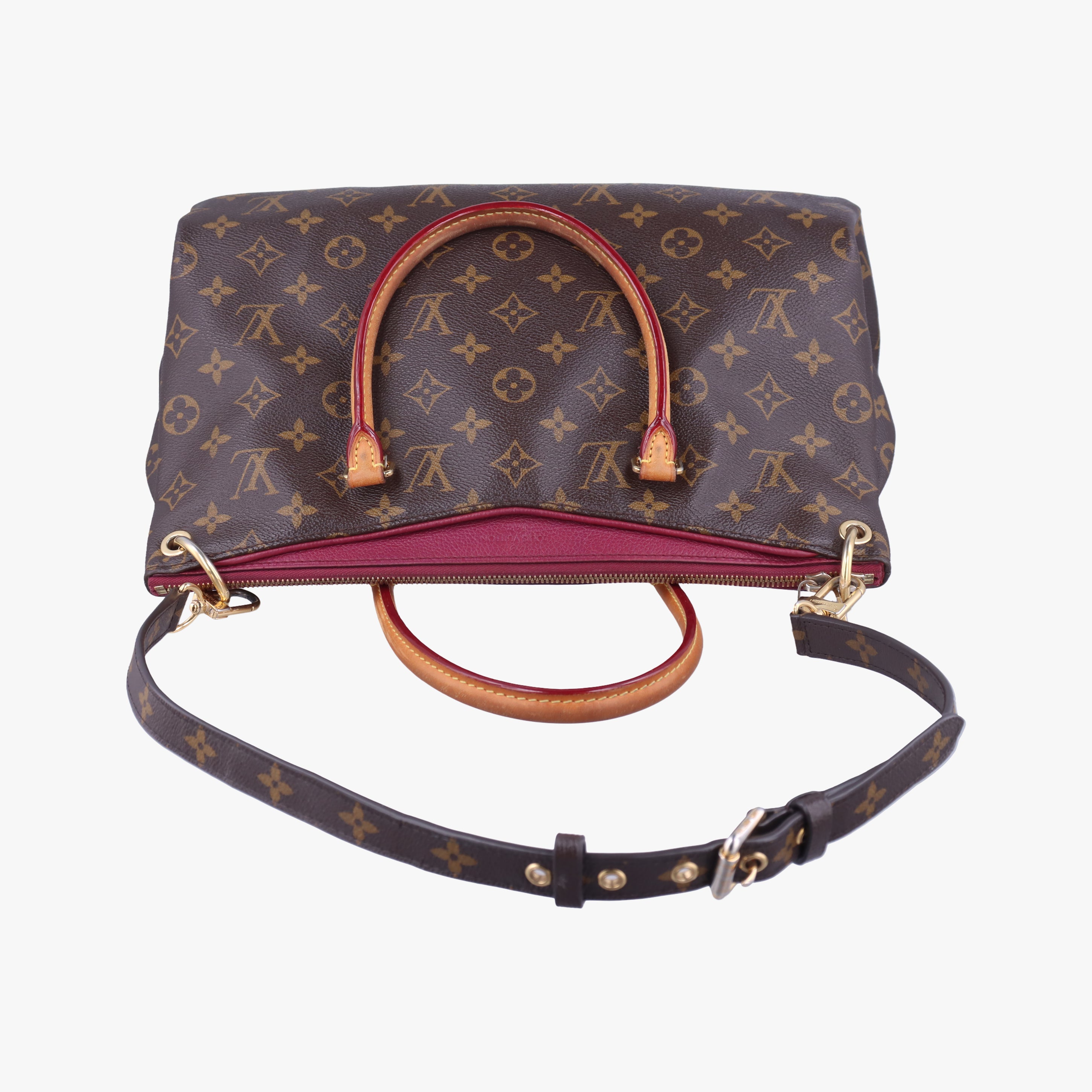 Pre-owned Louis Vuitton PALLAS brown×MARRON Monogram Canvas×calf leather M50067 shoulderbag | stylenewstar