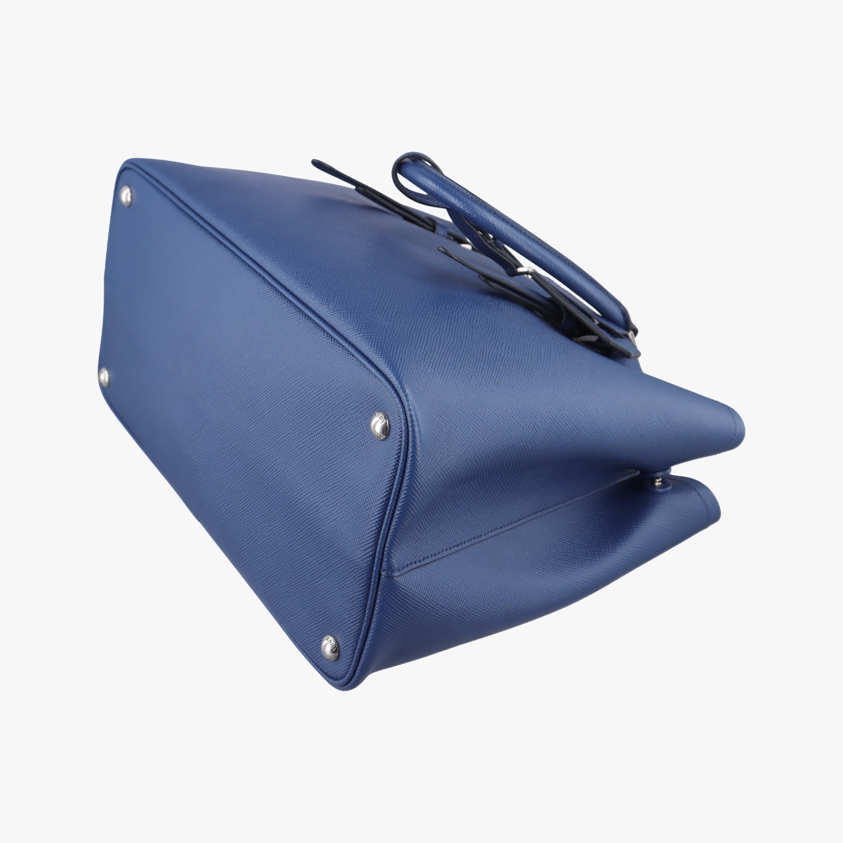 Pre-owned Prada double cuir Blue SAFFIANO Leather 1BG820 shoulderbag | stylenewstar