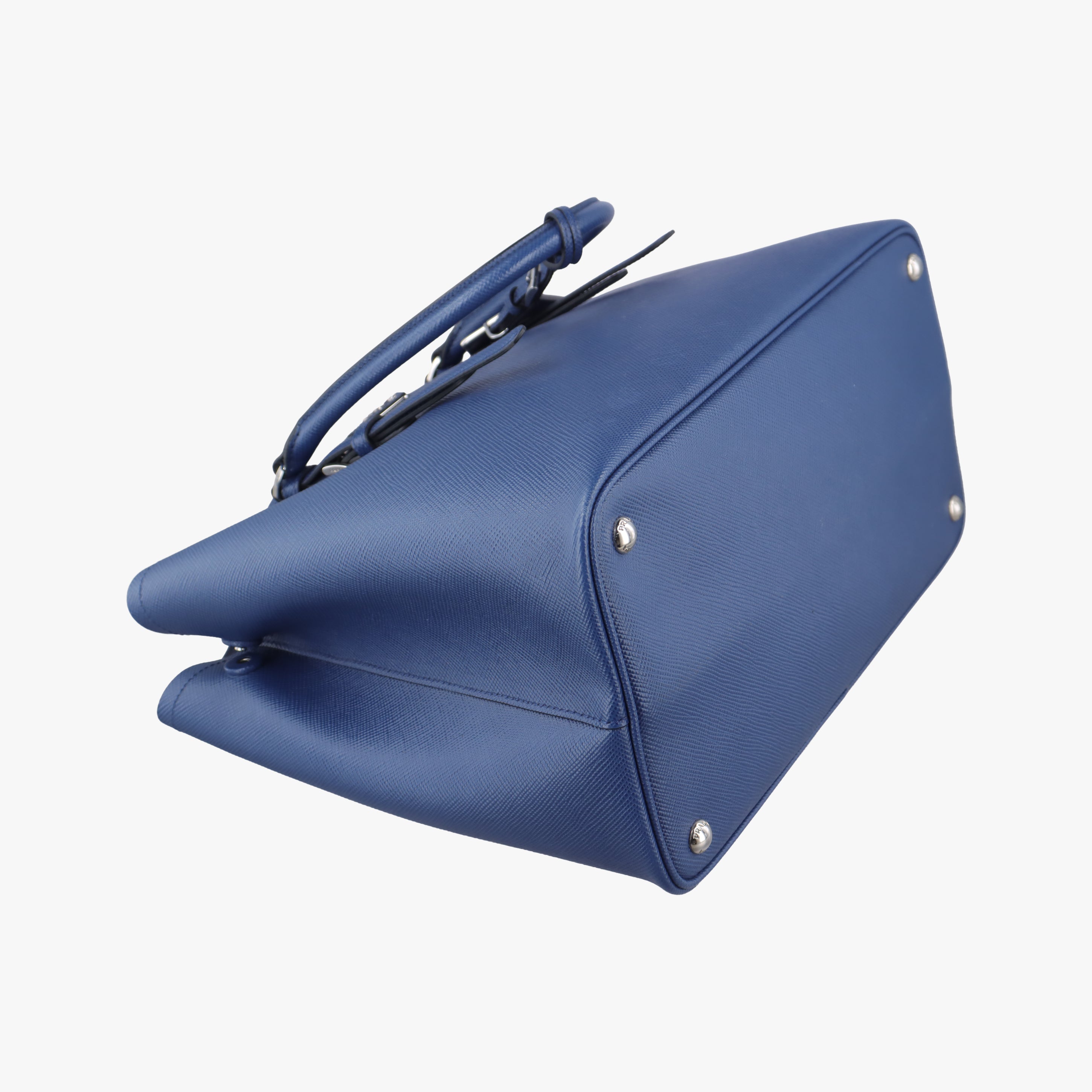 Pre-owned Prada double cuir Blue SAFFIANO Leather 1BG820 shoulderbag | stylenewstar