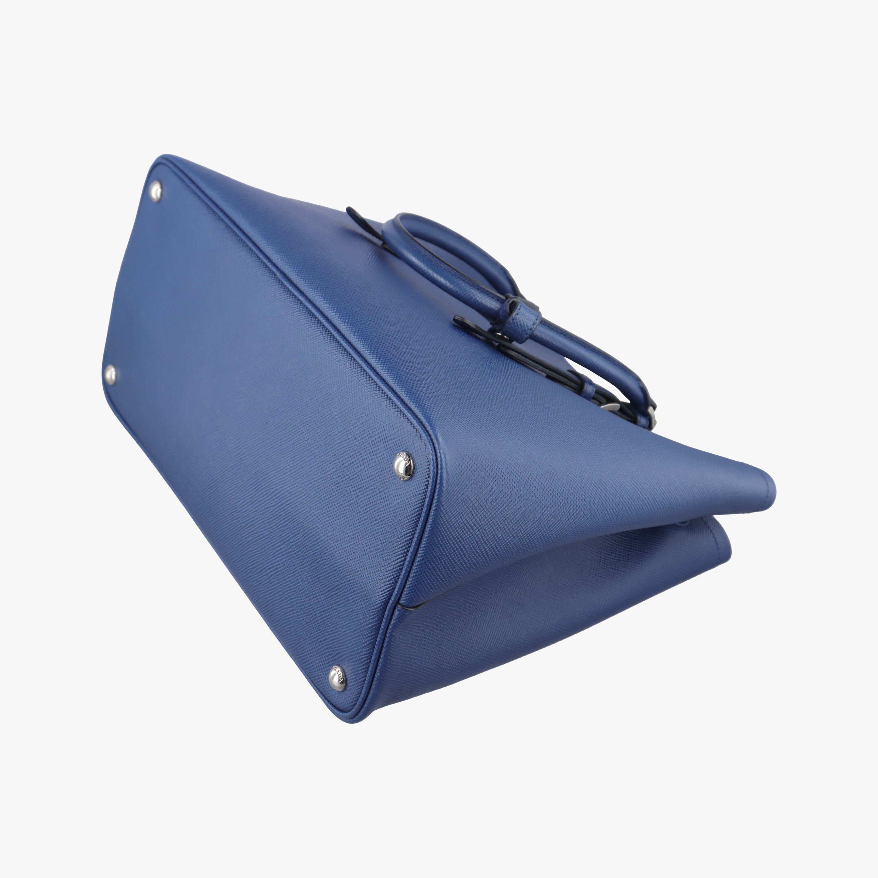 Pre-owned Prada double cuir Blue SAFFIANO Leather 1BG820 shoulderbag | stylenewstar