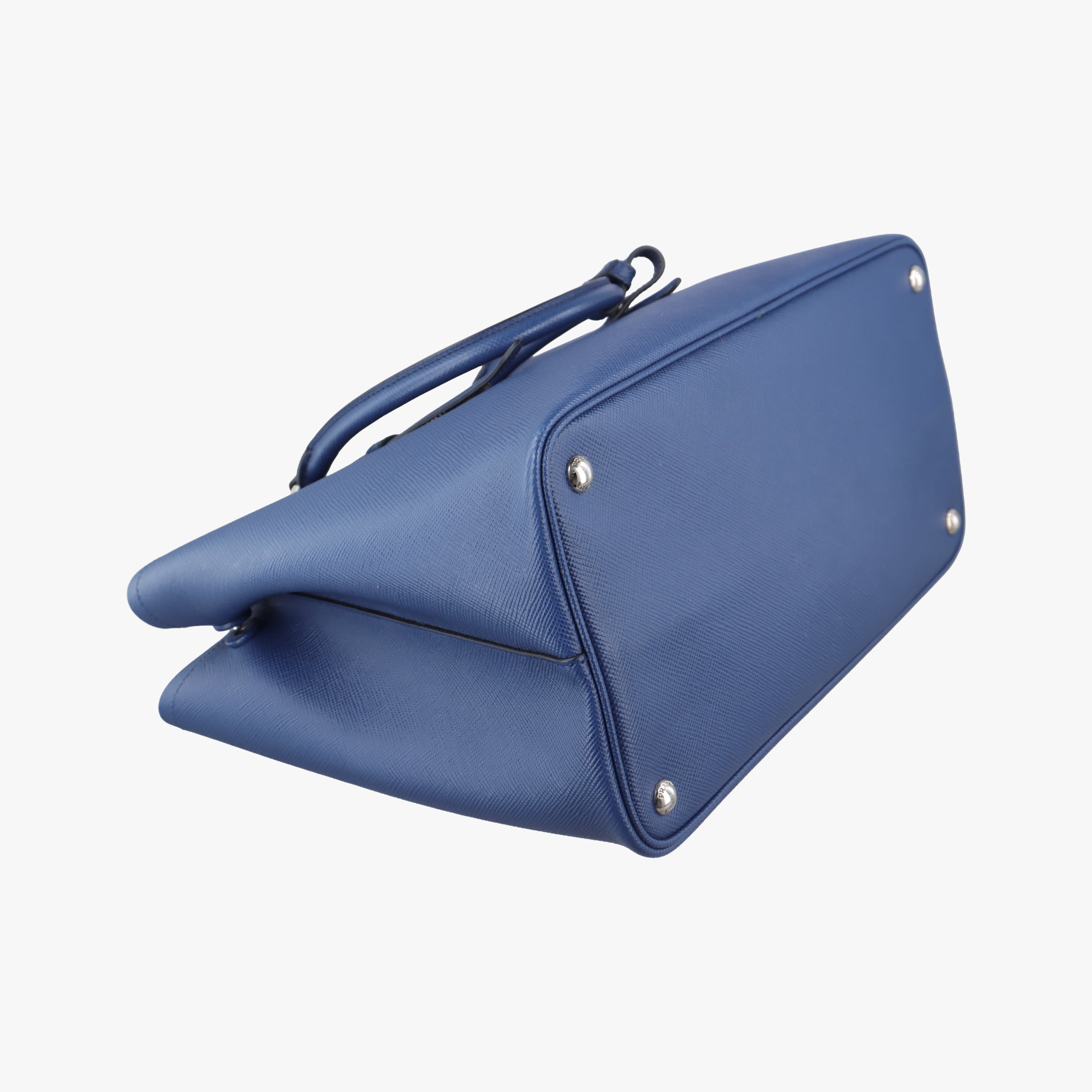 Pre-owned Prada double cuir Blue SAFFIANO Leather 1BG820 shoulderbag | stylenewstar
