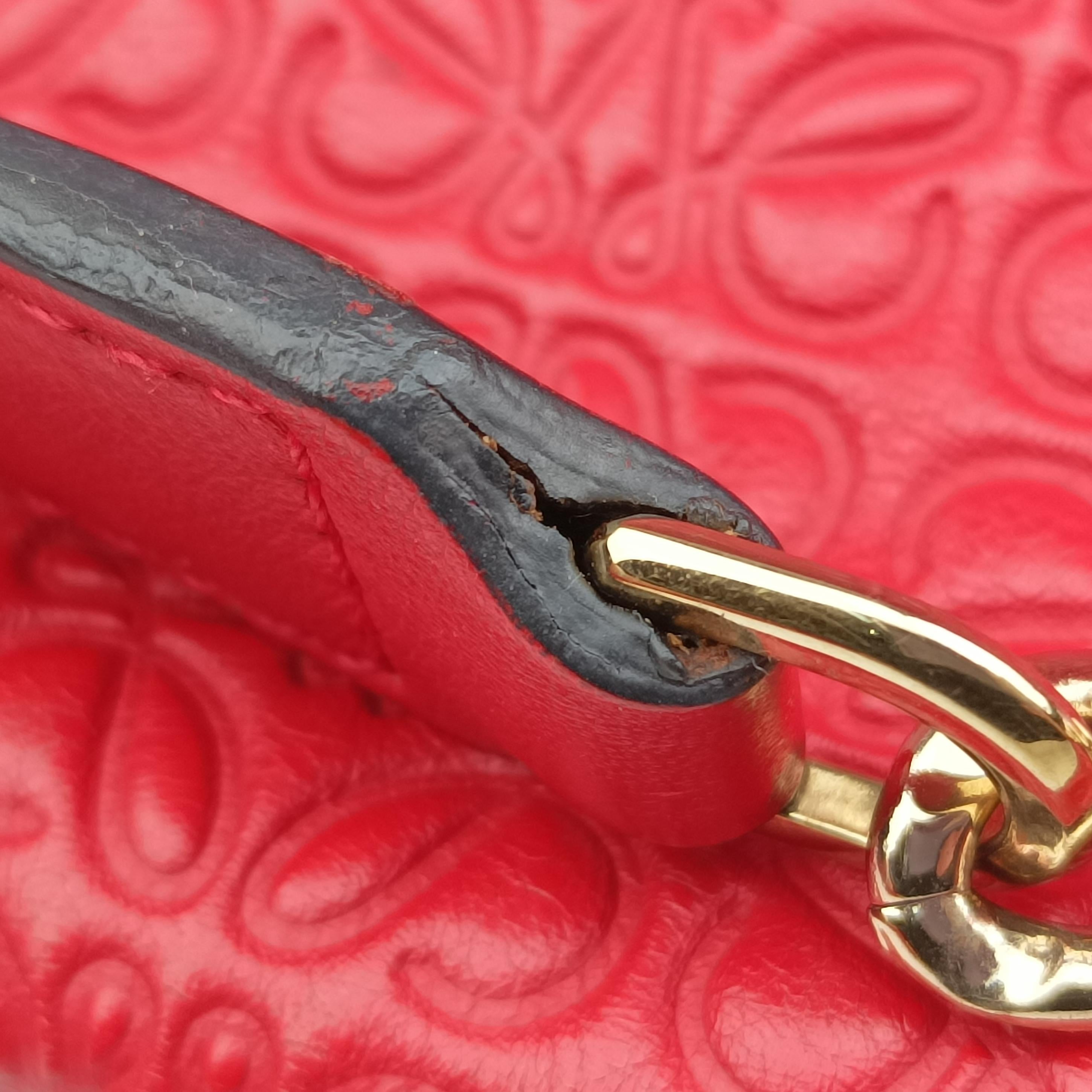 Pre-owned Loewe Avenue Red Leather  shoulderbag | stylenewstar