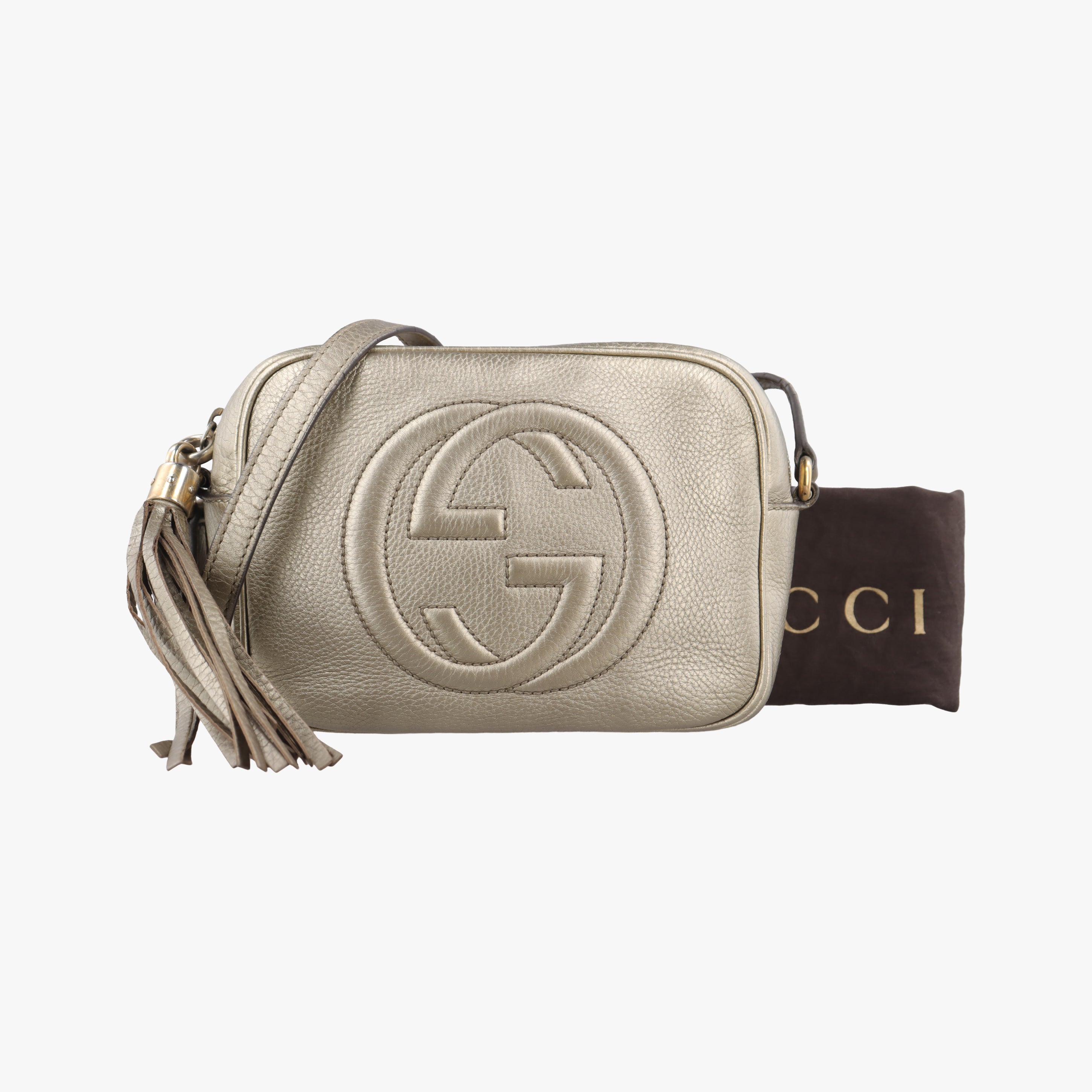Pre-owned Gucci Soho Golden Leather 308364 shoulderbag | stylenewstar