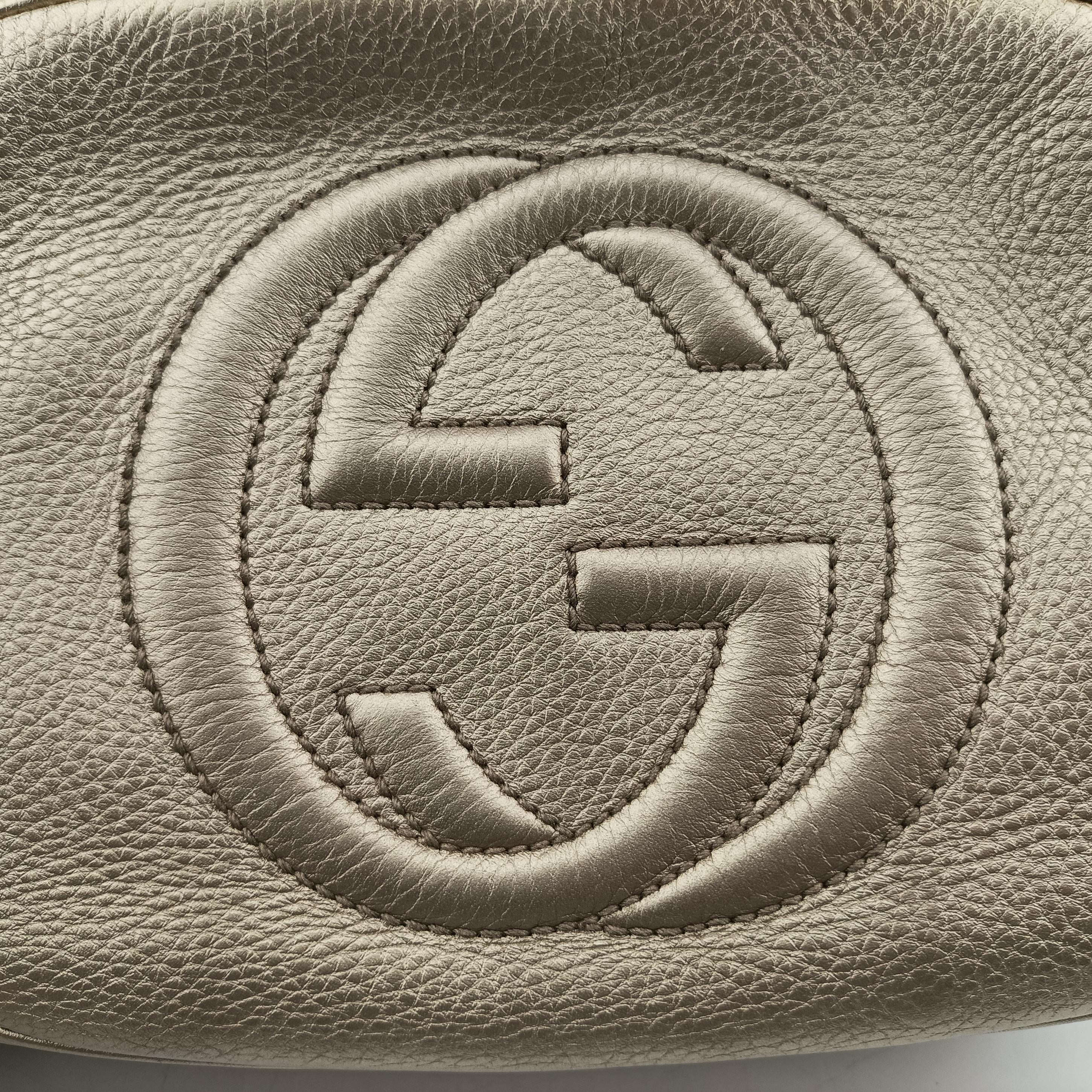 Pre-owned Gucci Soho Golden Leather 308364 shoulderbag | stylenewstar