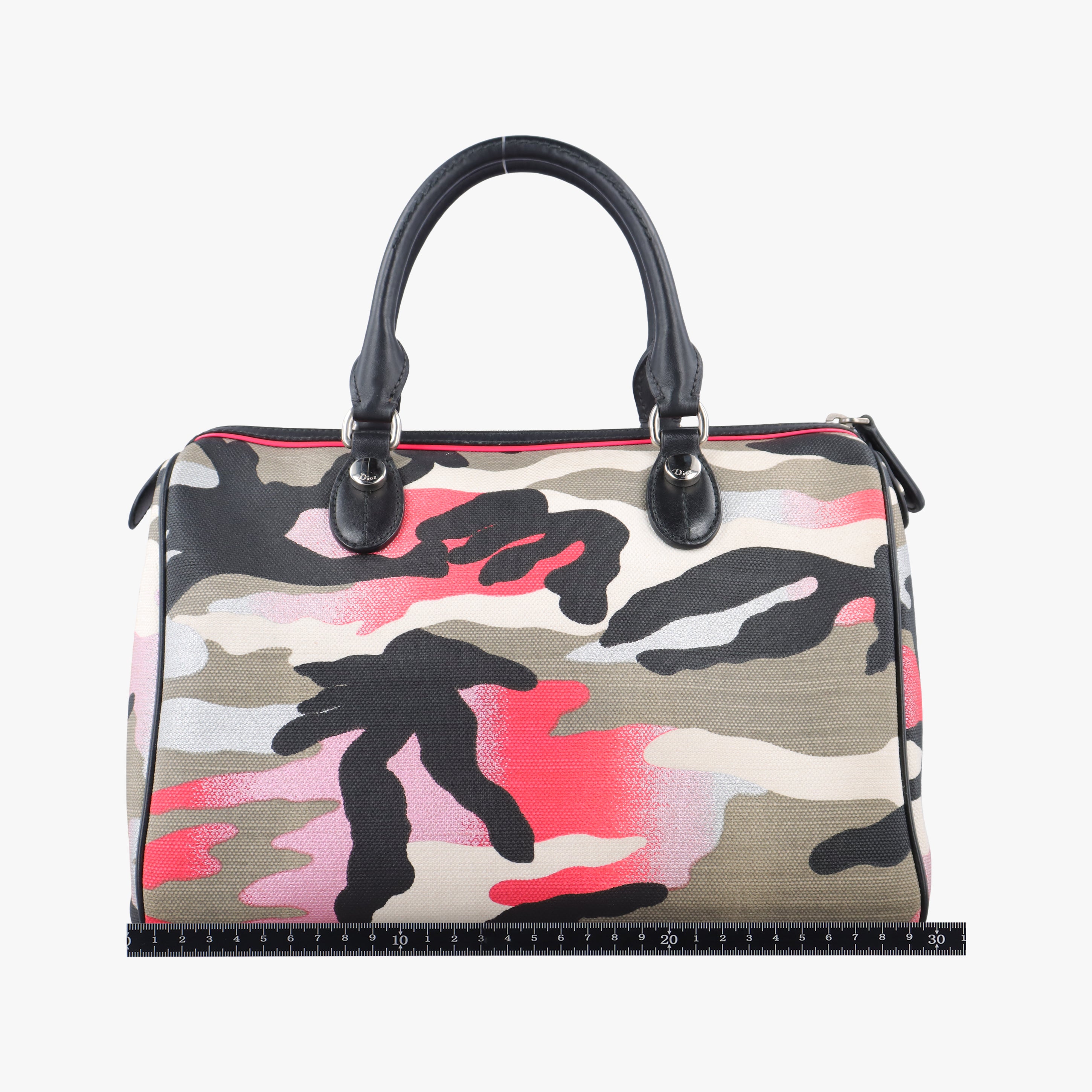 Secondhand Christian Dior Camouflage Print Bowler Multicolour canvas  handbag | stylenewstar