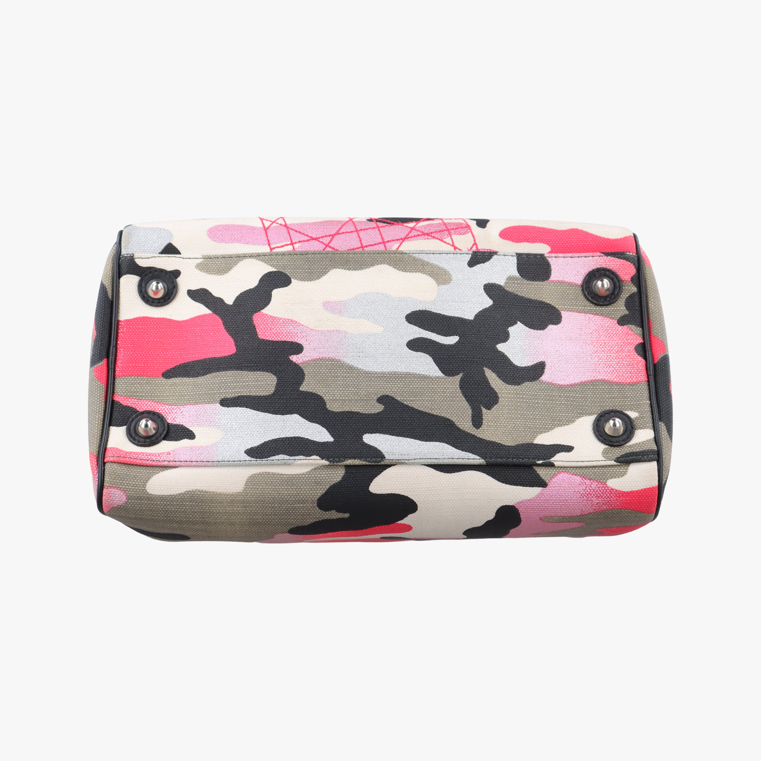 Secondhand Christian Dior Camouflage Print Bowler Multicolour canvas  handbag | stylenewstar