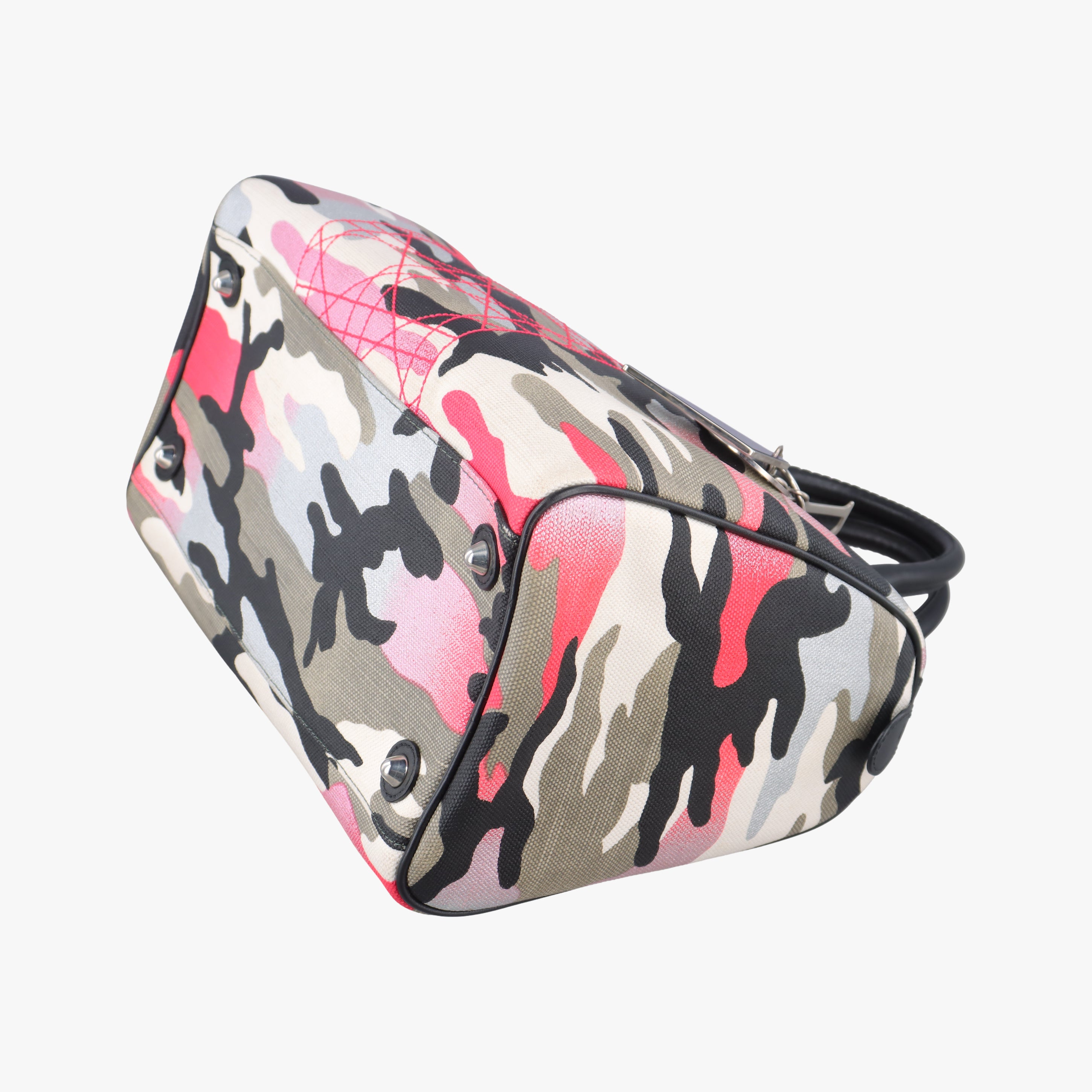 Secondhand Christian Dior Camouflage Print Bowler Multicolour canvas  handbag | stylenewstar
