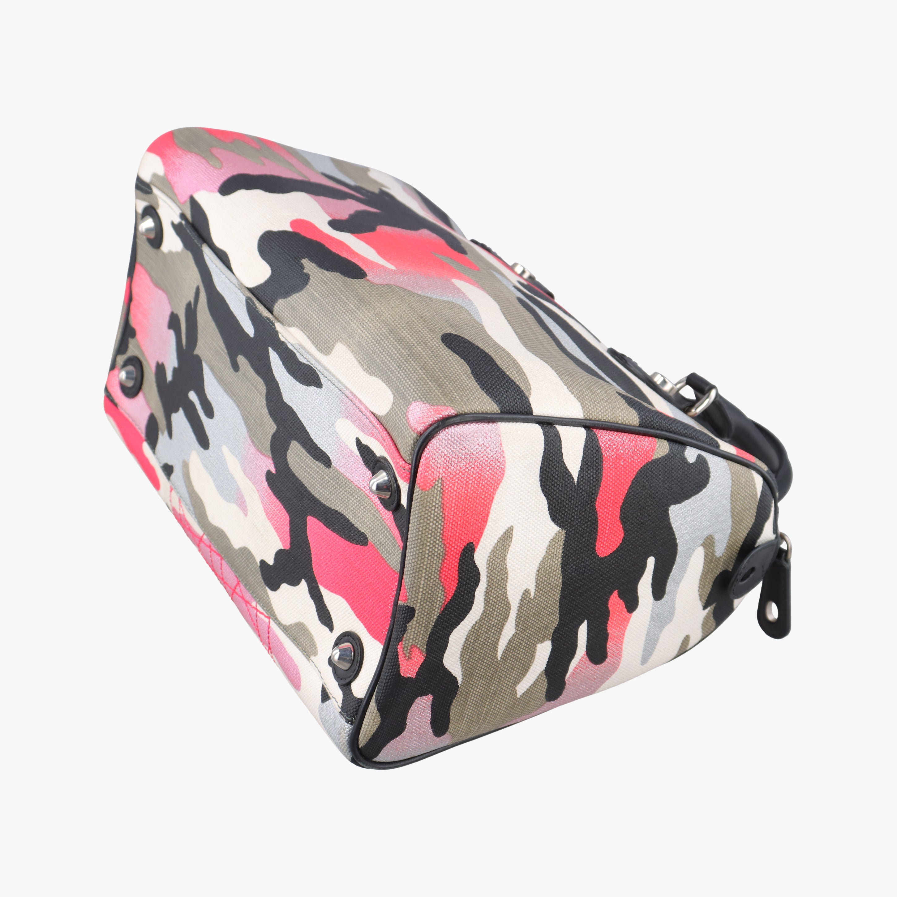 Secondhand Christian Dior Camouflage Print Bowler Multicolour canvas  handbag | stylenewstar