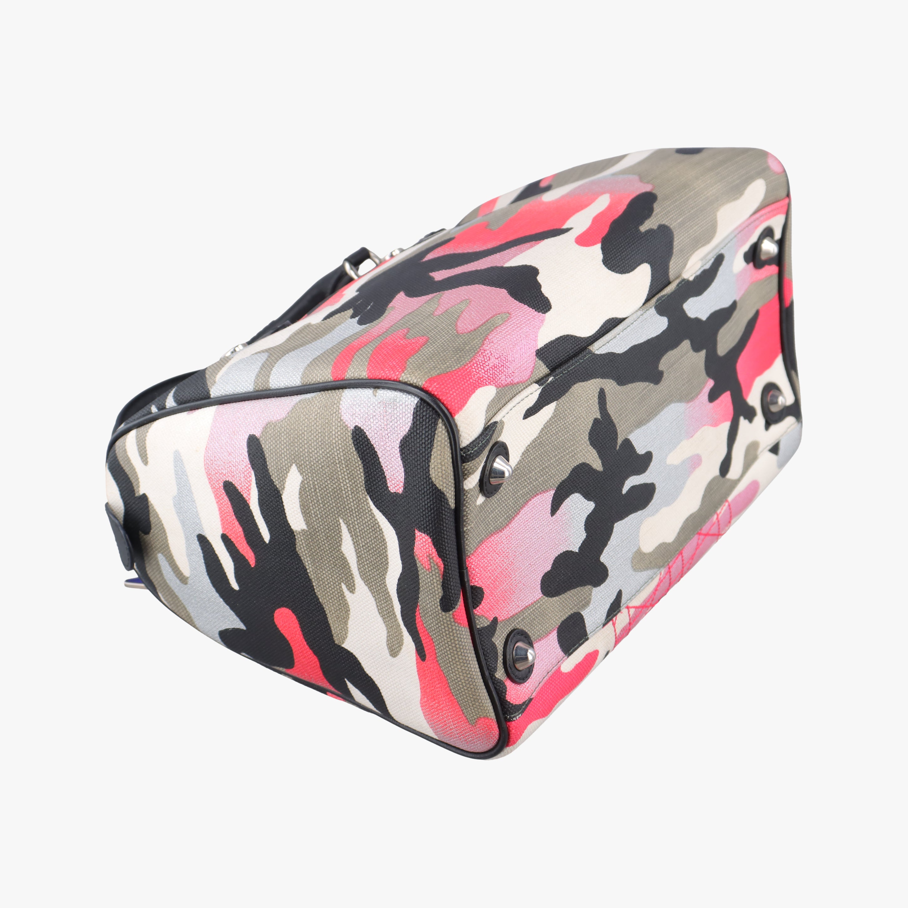 Secondhand Christian Dior Camouflage Print Bowler Multicolour canvas  handbag | stylenewstar