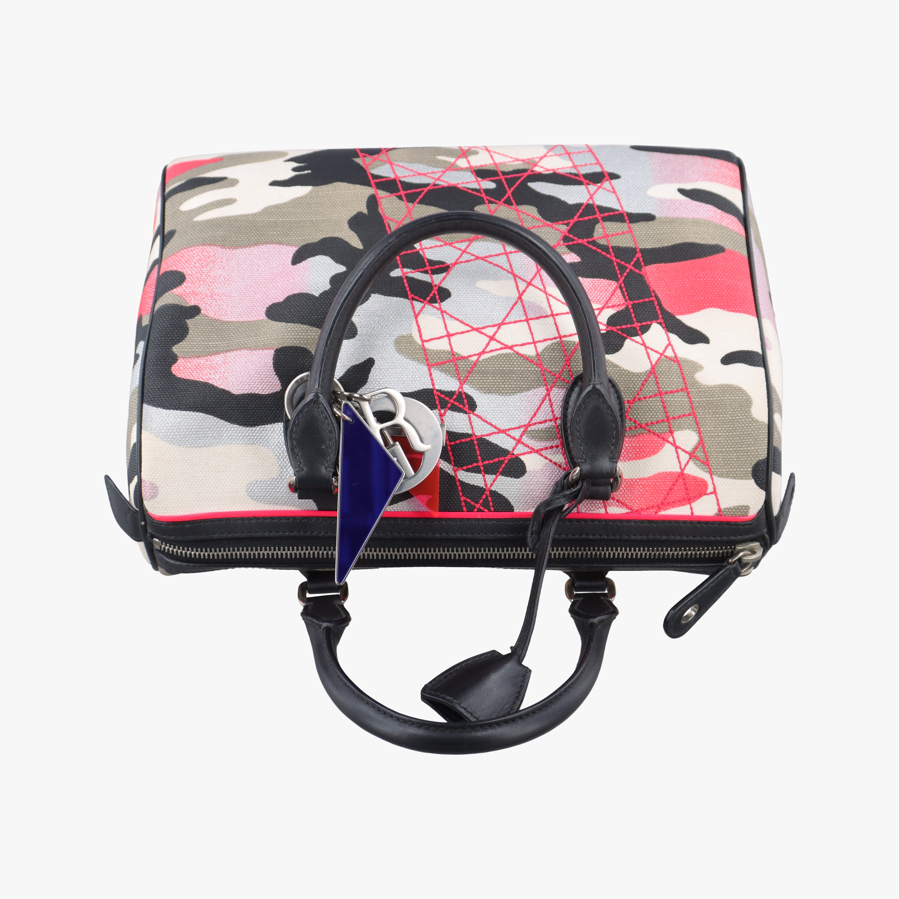 Secondhand Christian Dior Camouflage Print Bowler Multicolour canvas  handbag | stylenewstar