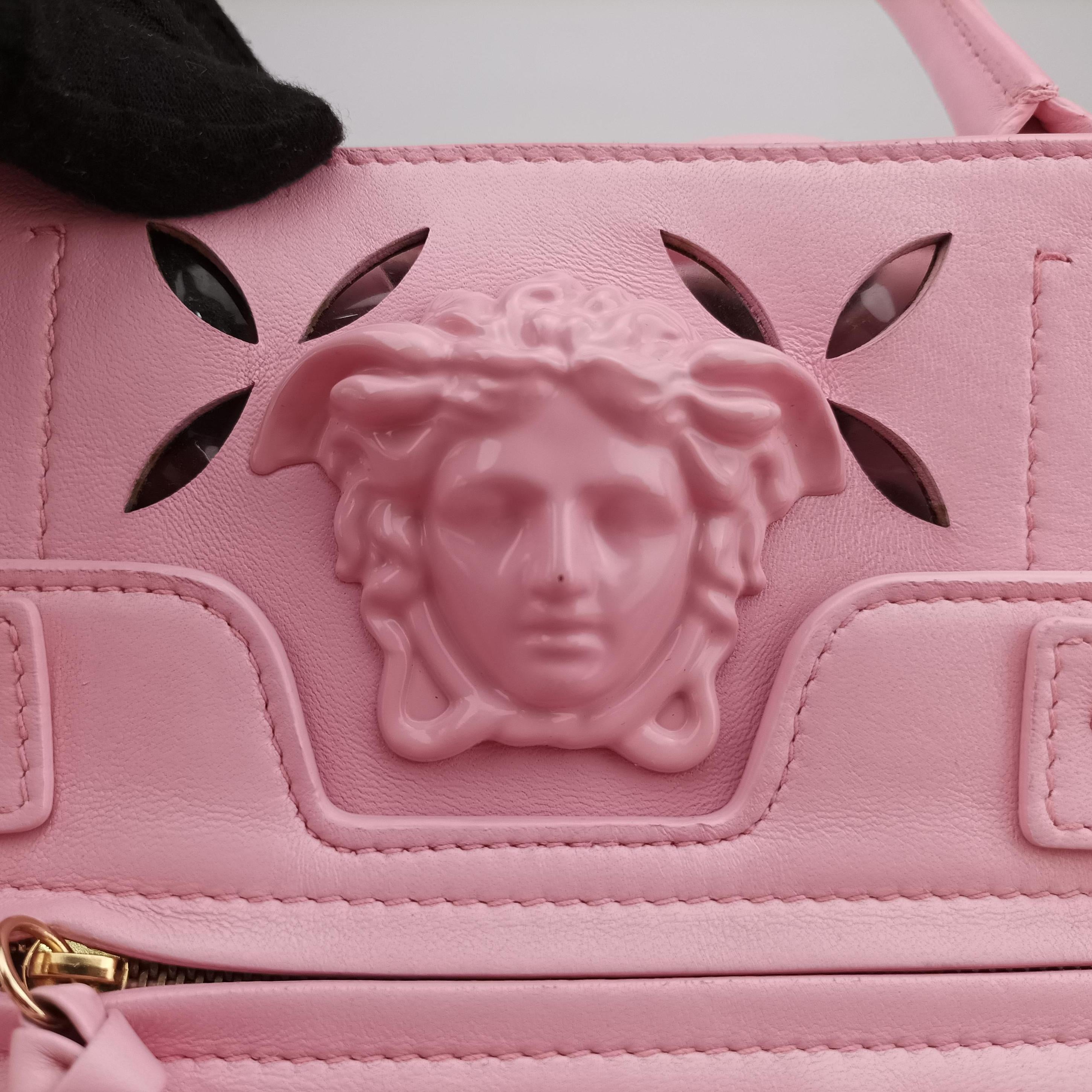 Pre-owned VERSACE Medusa Pink leather  shoulderbag | stylenewstar