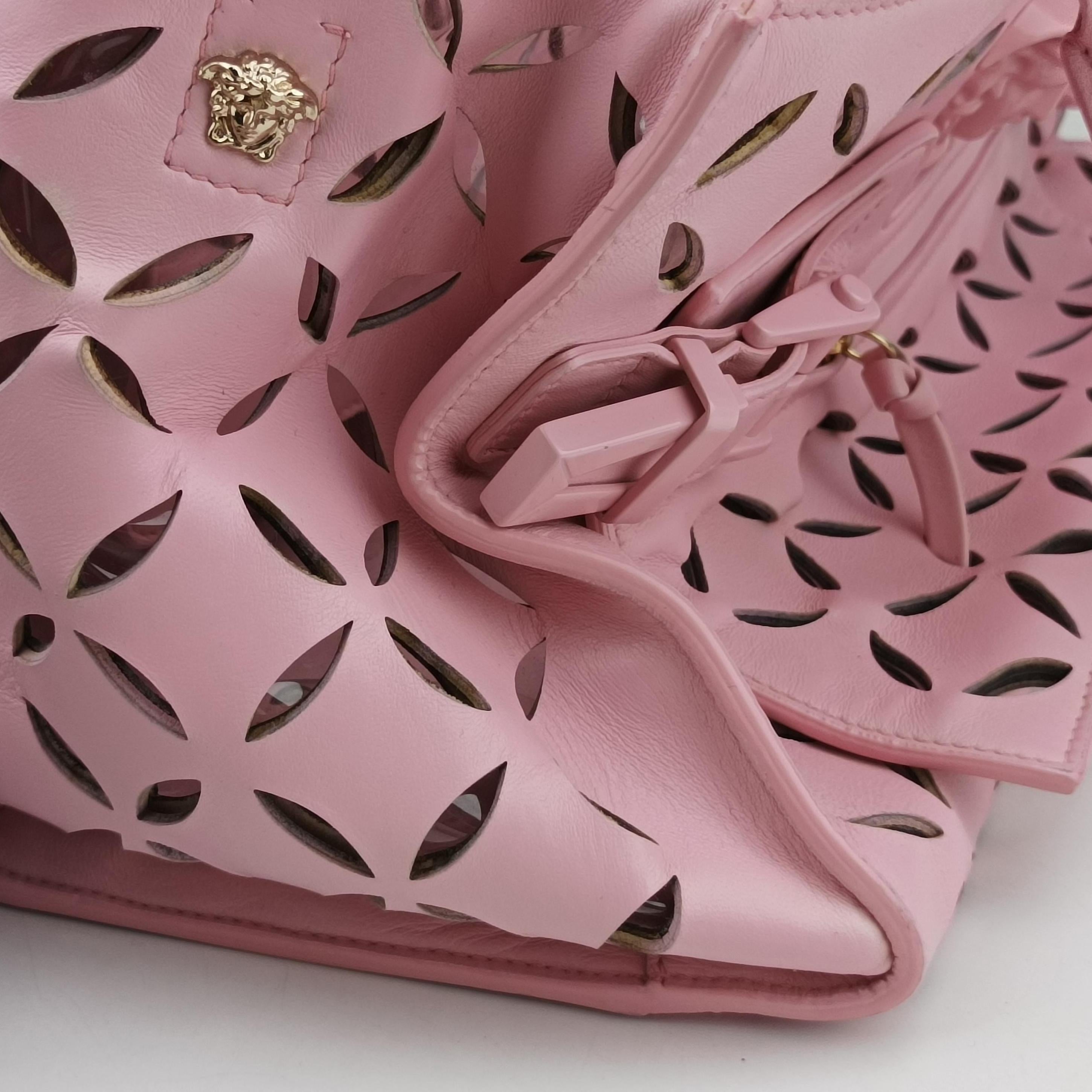 Pre-owned VERSACE Medusa Pink leather  shoulderbag | stylenewstar