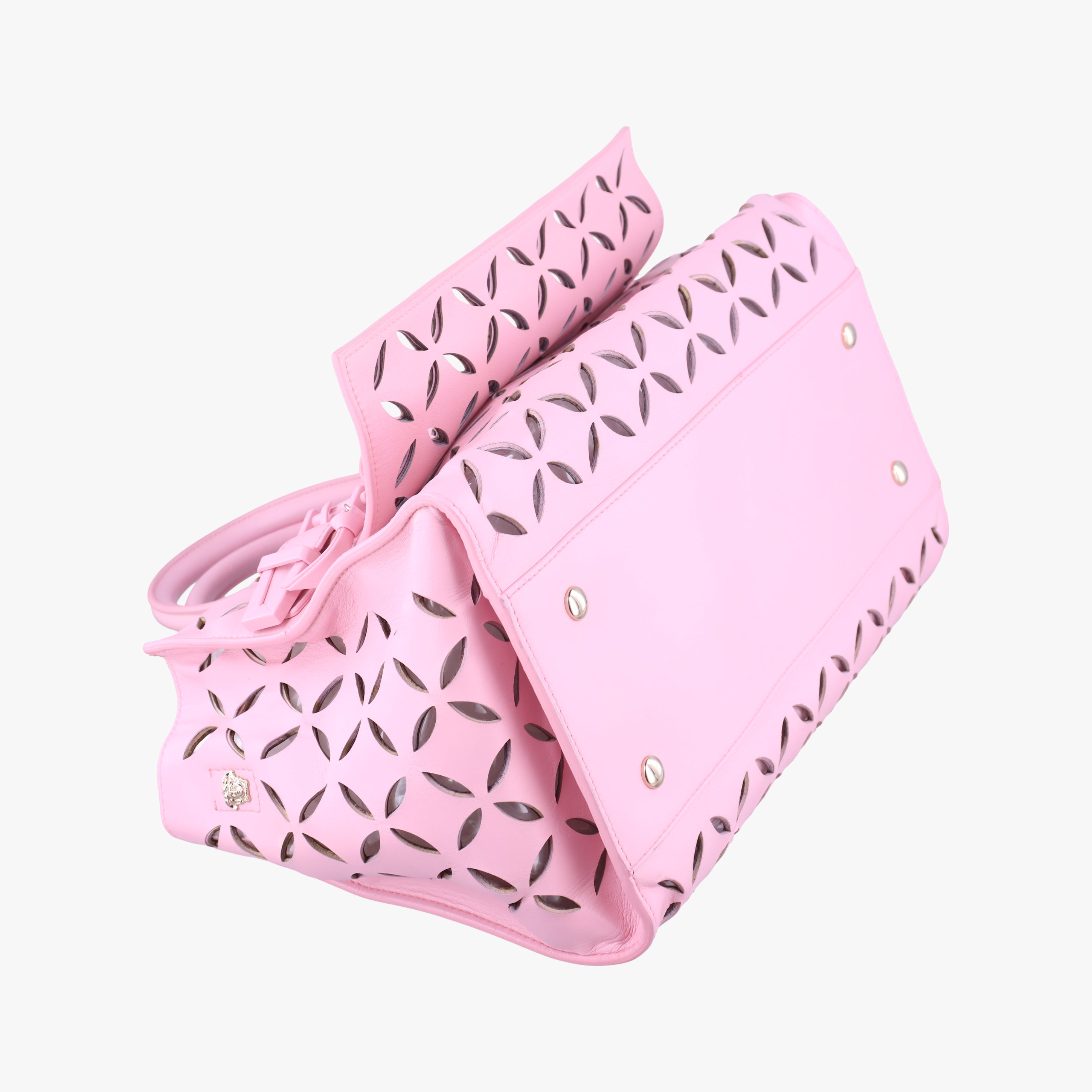Pre-owned VERSACE Medusa Pink leather  shoulderbag | stylenewstar