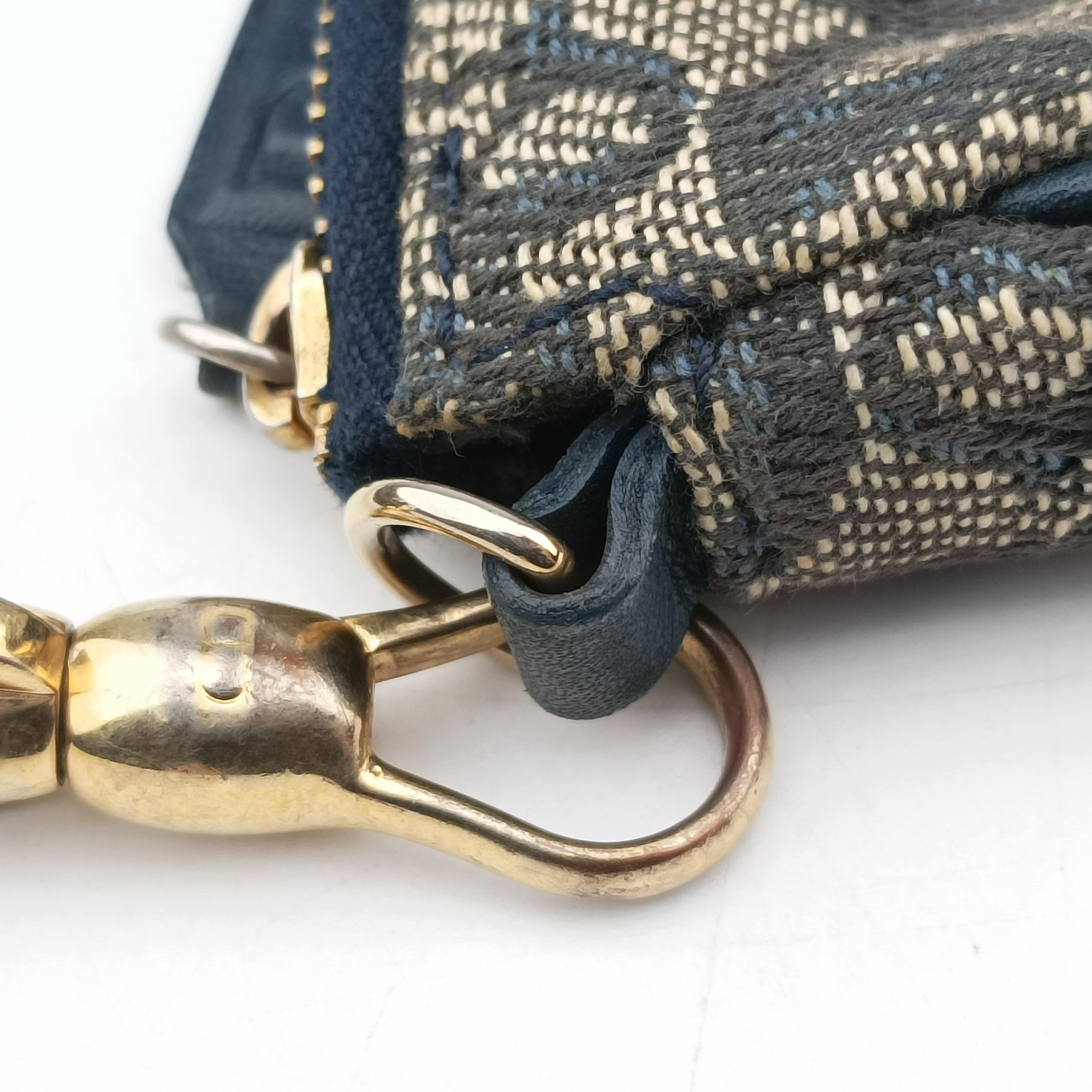 Pre-owned Christian Dior Saddle Gray×Navy Jacquard  handbag | stylenewstar
