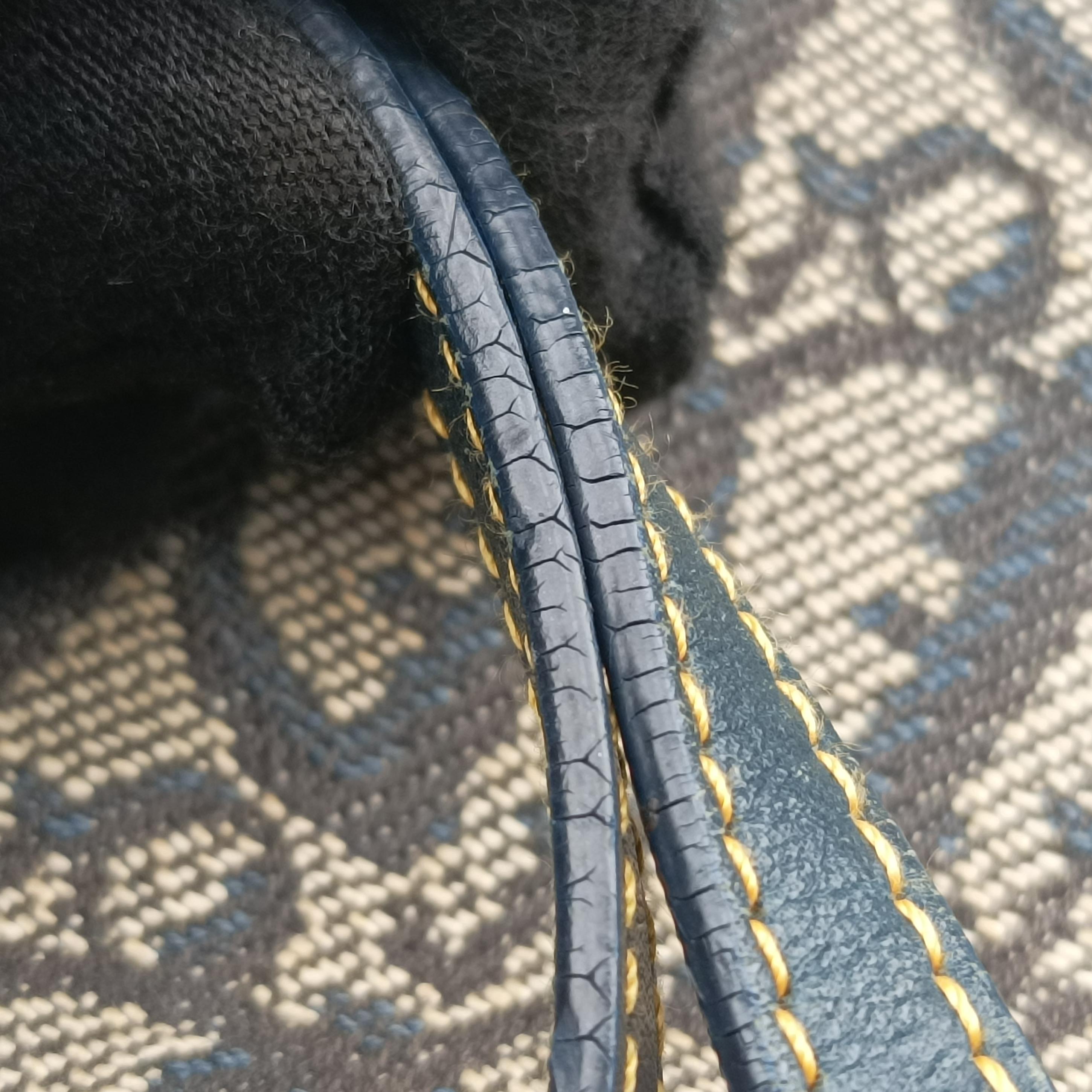 Pre-owned Christian Dior Saddle Gray×Navy Jacquard  handbag | stylenewstar