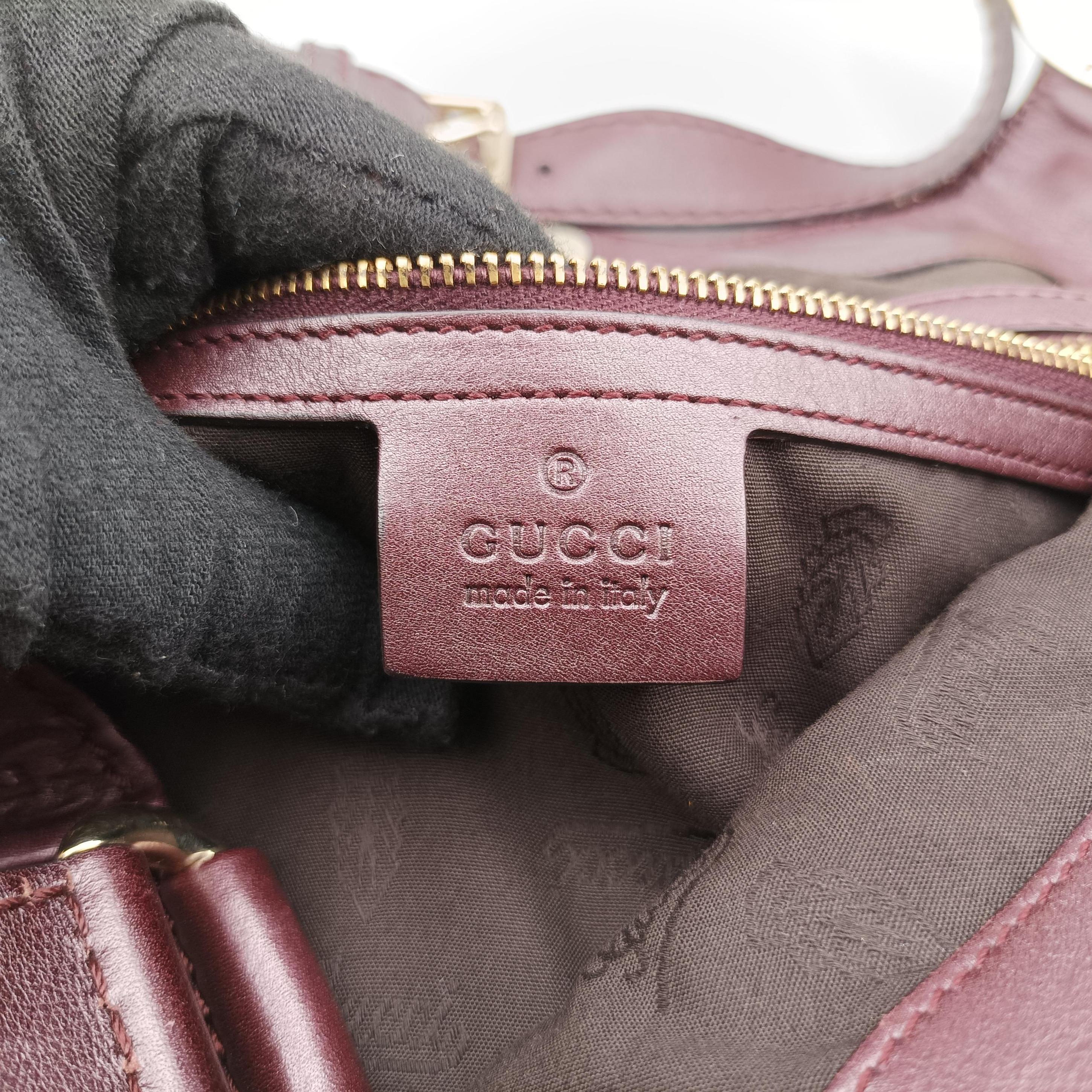 Pre-owned Gucci Charlotte Hobo Burgundy leather 203504 handbag | stylenewstar