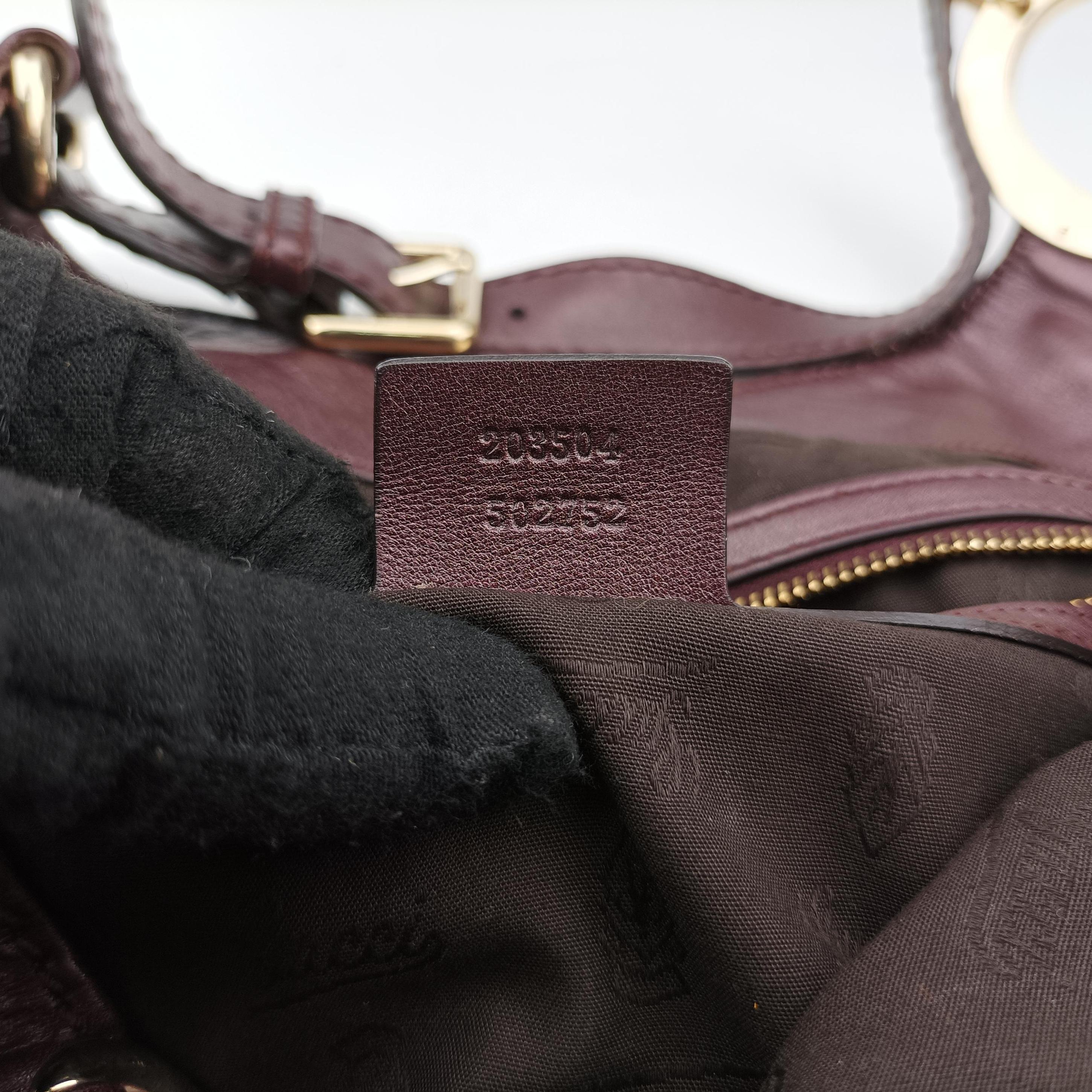 Pre-owned Gucci Charlotte Hobo Burgundy leather 203504 handbag | stylenewstar