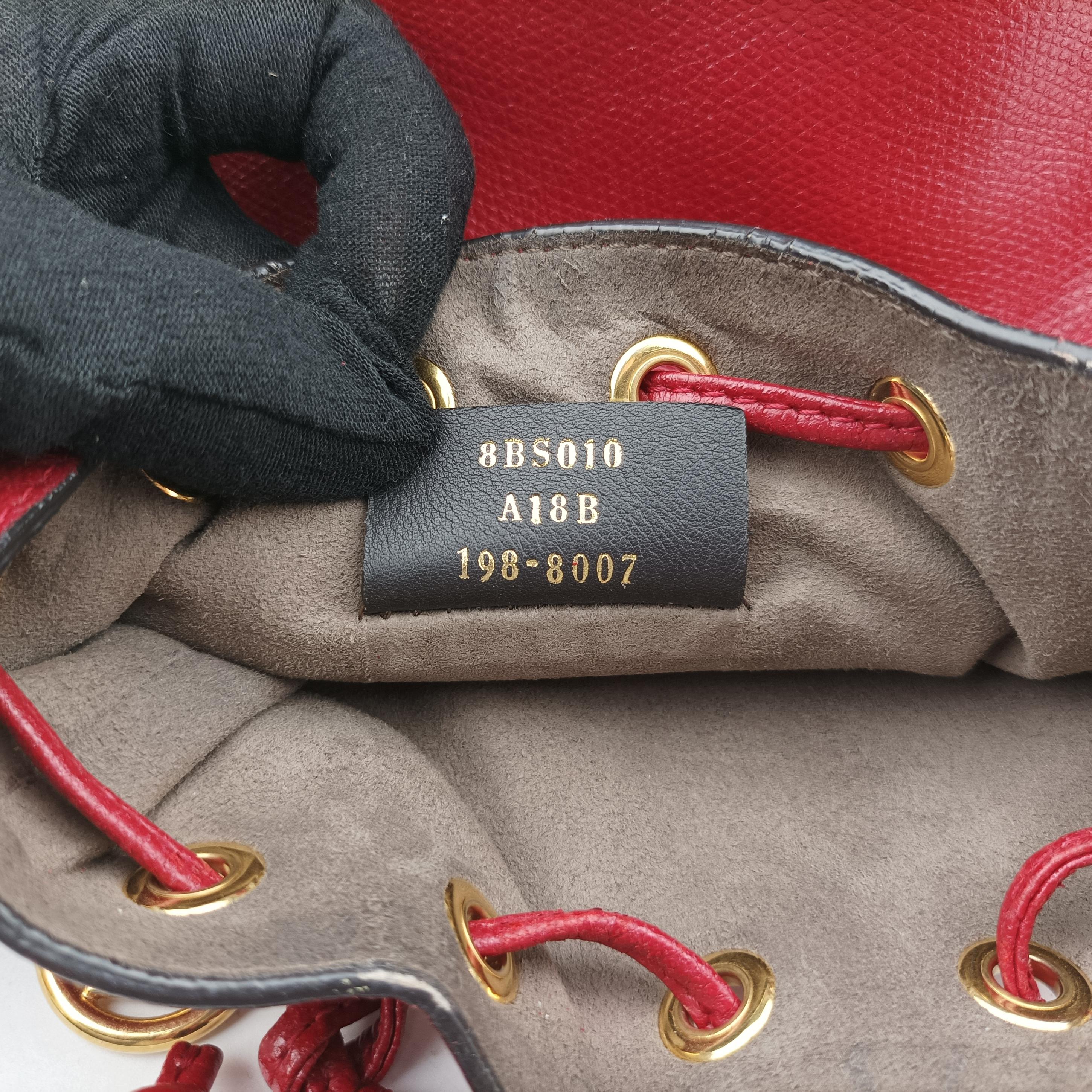 Pre-owned Fendi Mon Tresor Mini Bucket Red Leather 8BS010 shoulderbag | stylenewstar