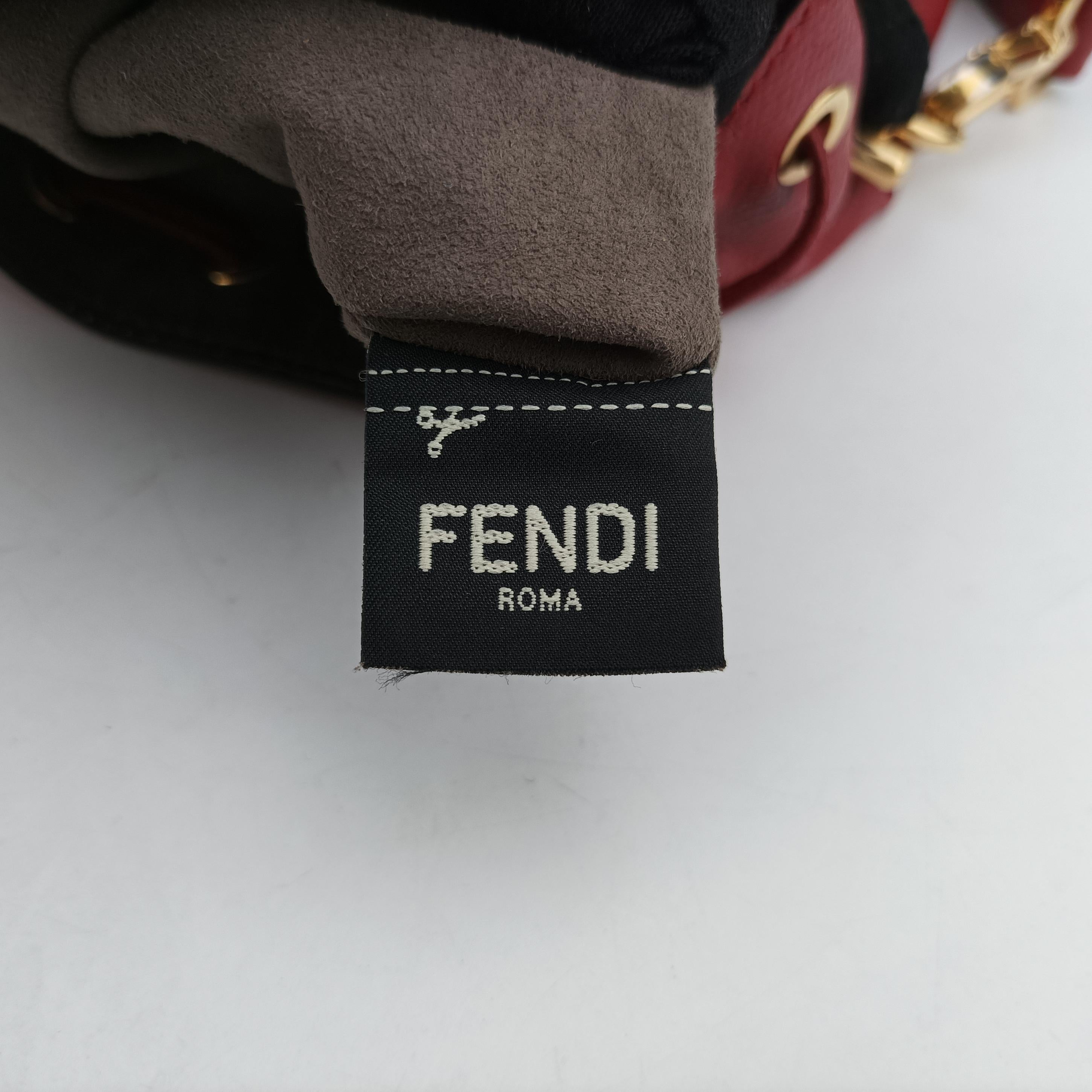 Pre-owned Fendi Mon Tresor Mini Bucket Red Leather 8BS010 shoulderbag | stylenewstar