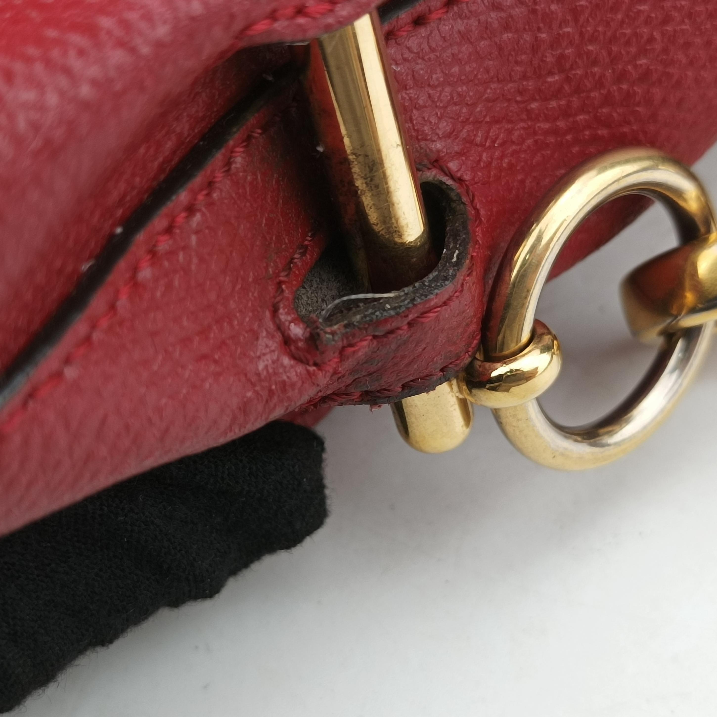 Pre-owned Fendi Mon Tresor Mini Bucket Red Leather 8BS010 shoulderbag | stylenewstar