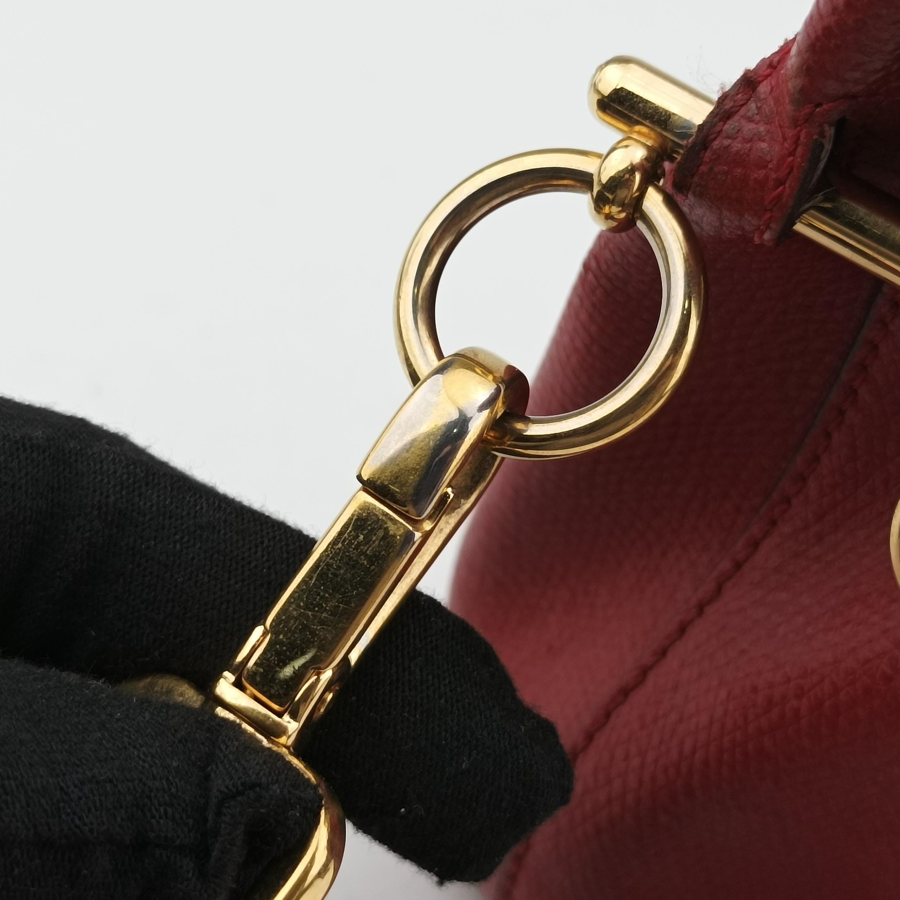 Pre-owned Fendi Mon Tresor Mini Bucket Red Leather 8BS010 shoulderbag | stylenewstar