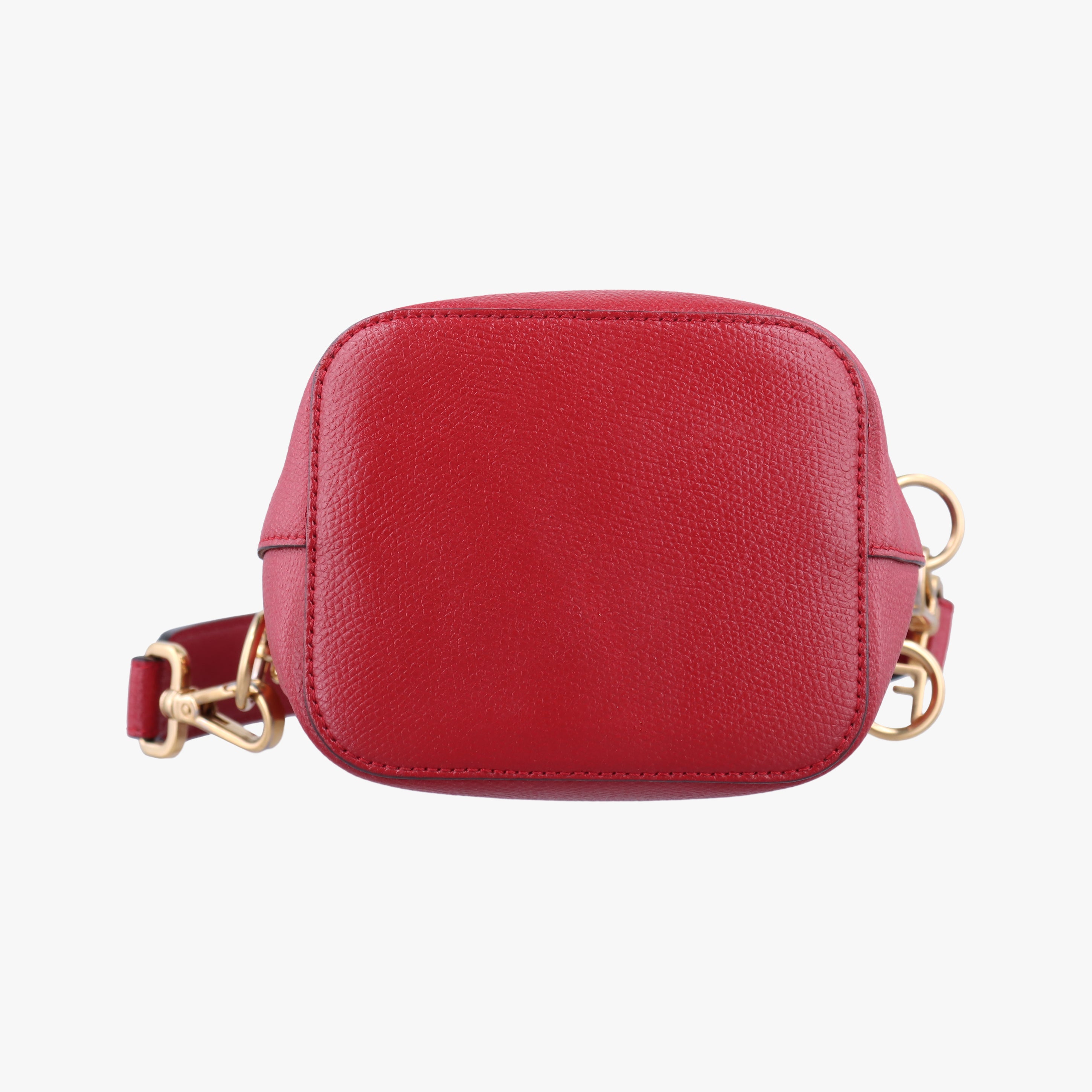 Pre-owned Fendi Mon Tresor Mini Bucket Red Leather 8BS010 shoulderbag | stylenewstar
