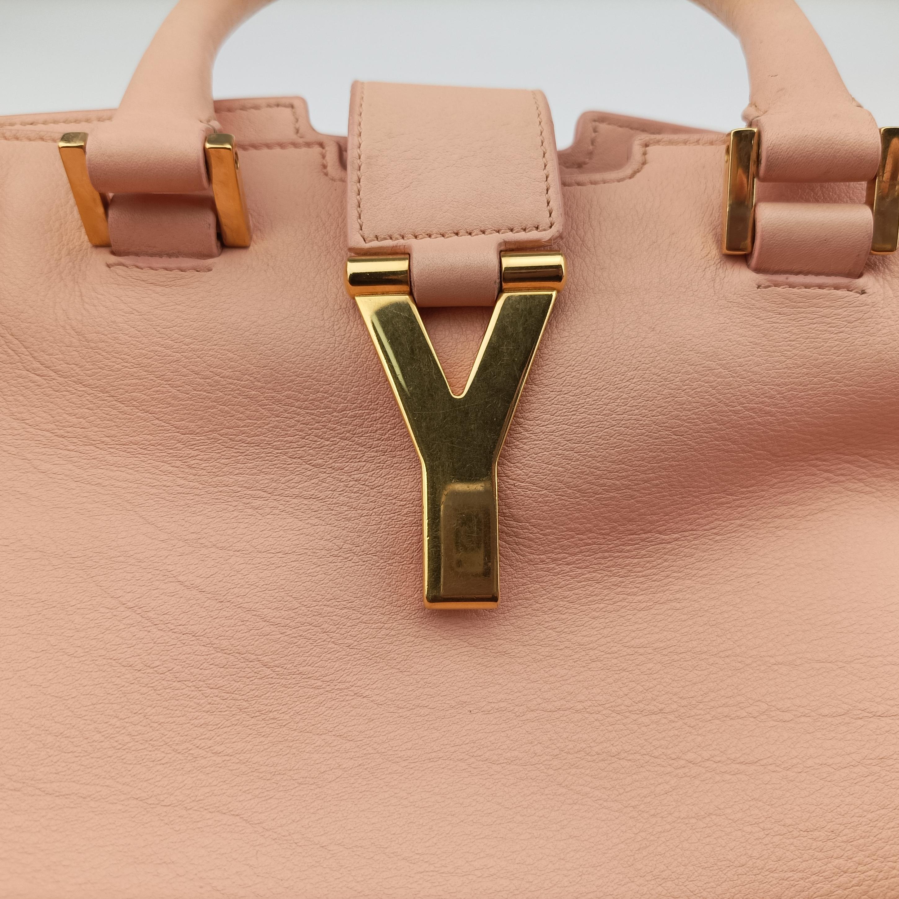 Pre-owned Yves Saint Laurent Y Ligne Petit Cabas Pink Leather 311210 shoulderbag | stylenewstar