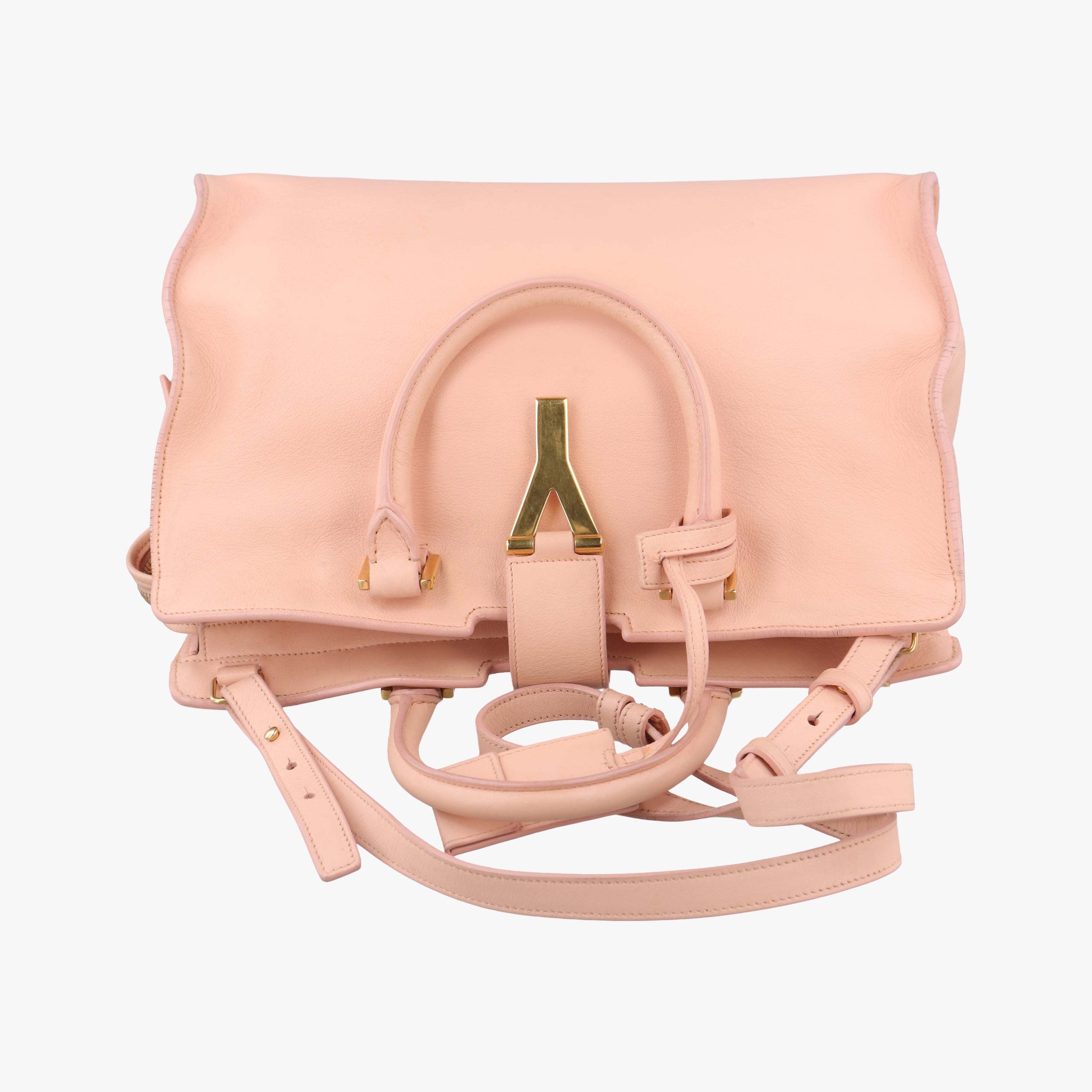 Pre-owned Yves Saint Laurent Y Ligne Petit Cabas Pink Leather 311210 shoulderbag | stylenewstar