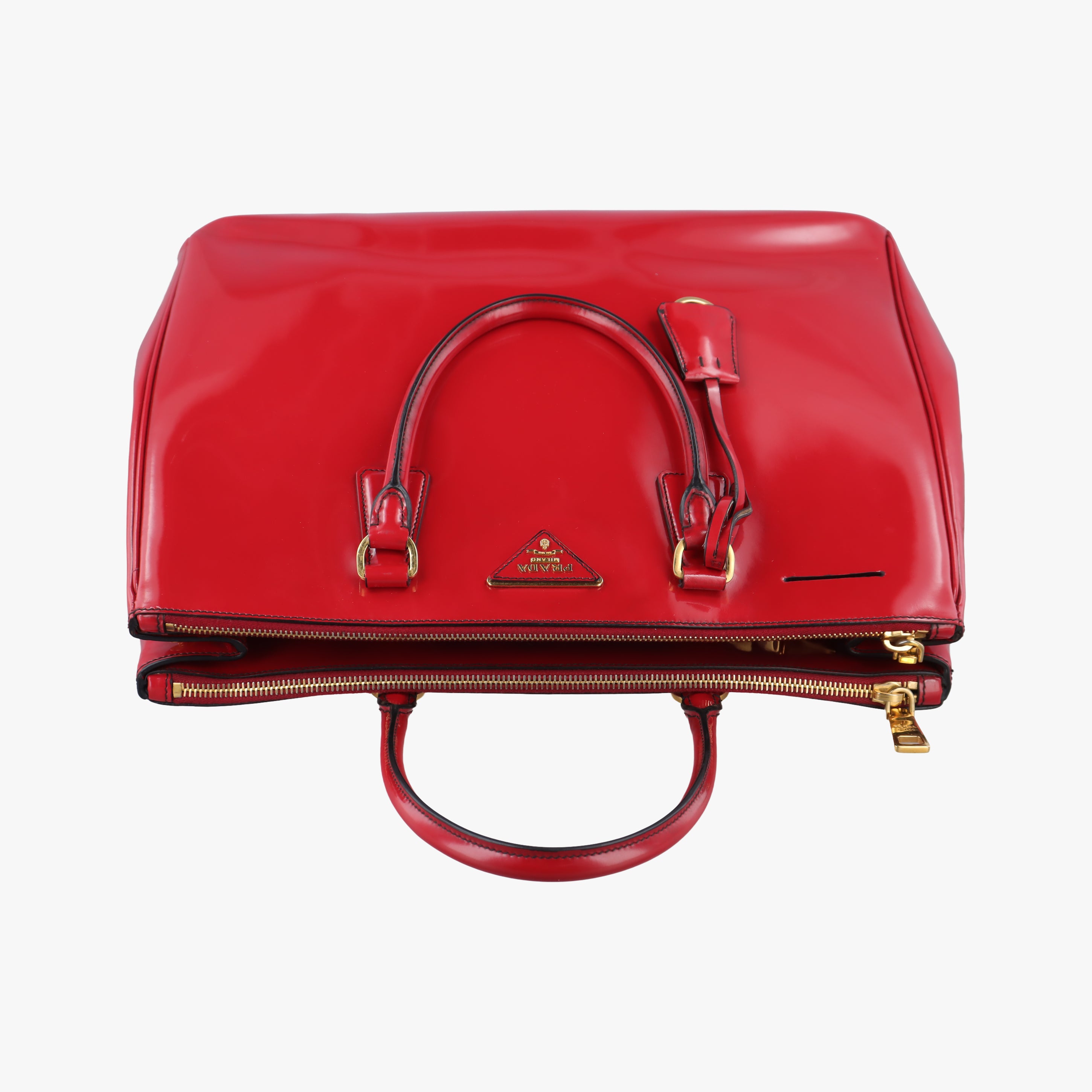 Vintage Prada Galleria Red patent  handbag | stylenewstar
