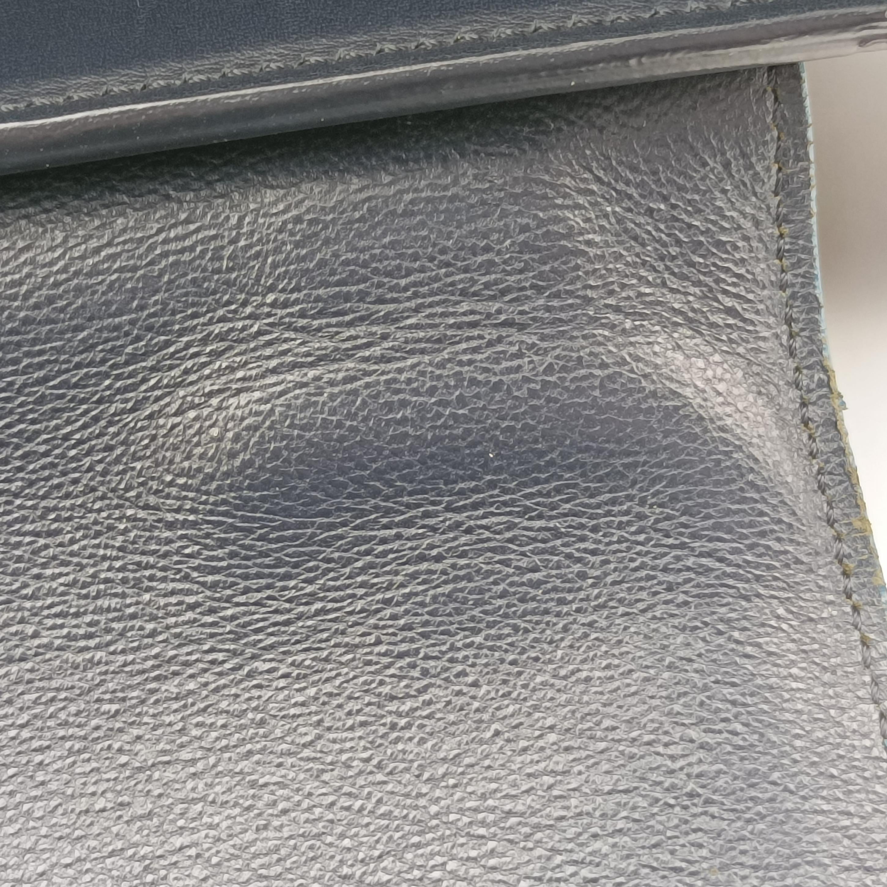 Pre-owned Celine Trapeze Medium Blue×Gray×Black leather  shoulderbag | stylenewstar