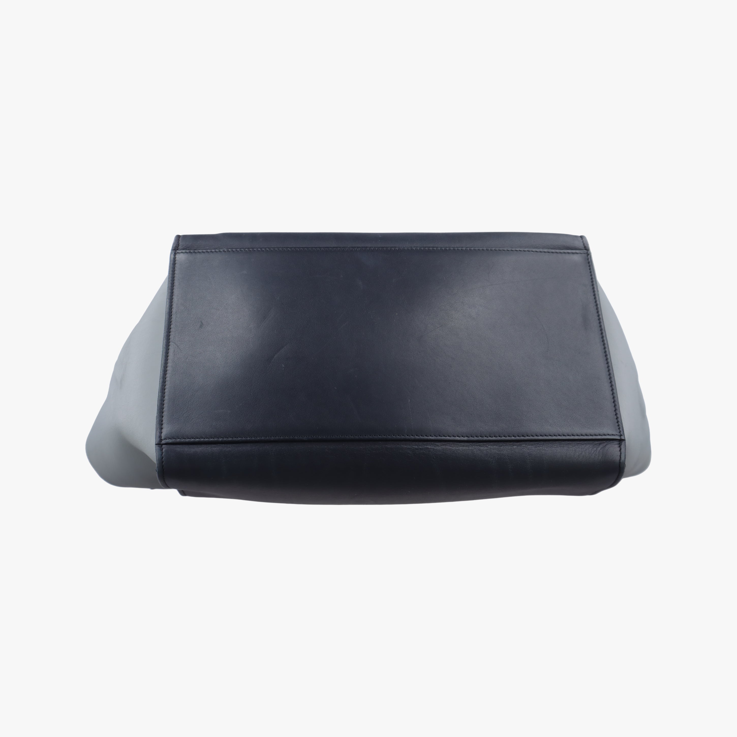 Pre-owned Celine Trapeze Medium Blue×Gray×Black leather  shoulderbag | stylenewstar
