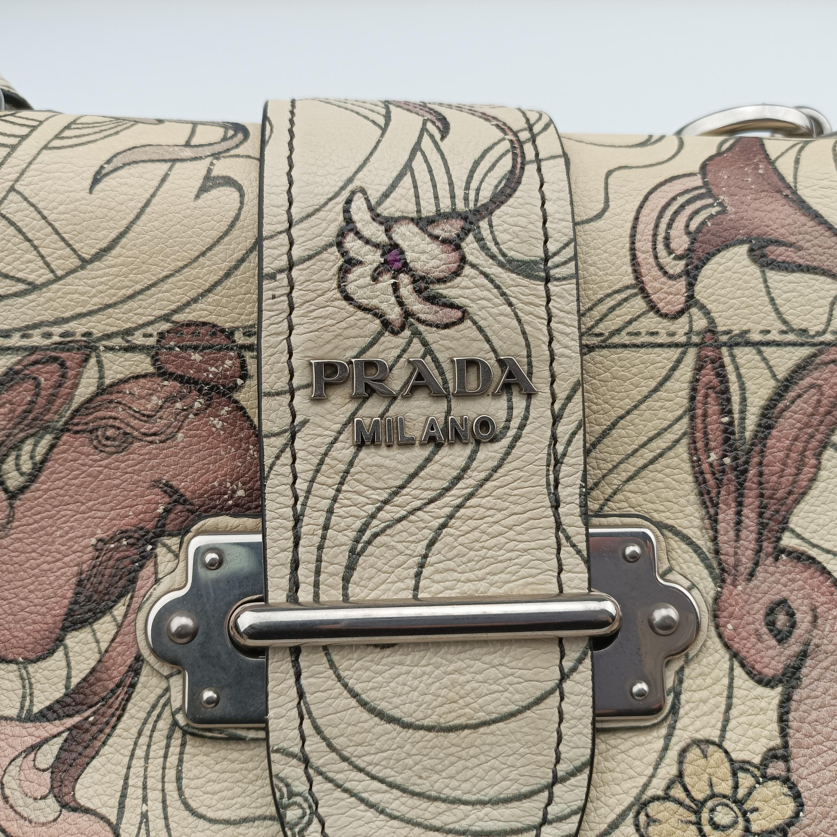 Pre-owned Prada Rabbit print Multicolour Leather  shoulderbag | stylenewstar
