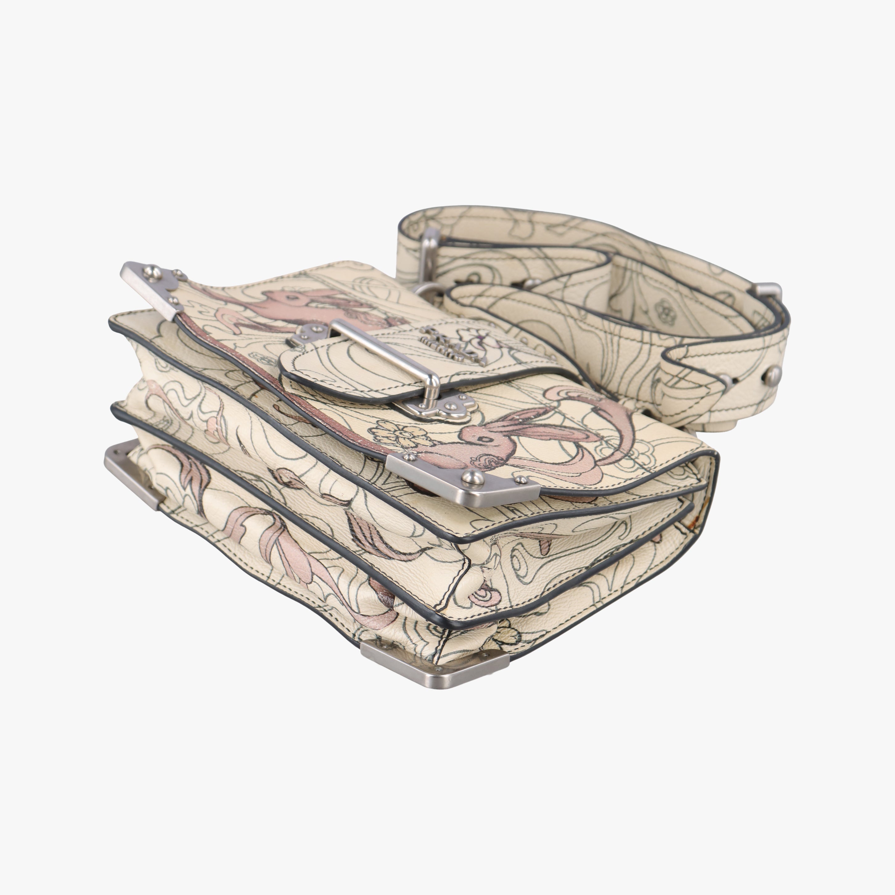 Pre-owned Prada Rabbit print Multicolour Leather  shoulderbag | stylenewstar