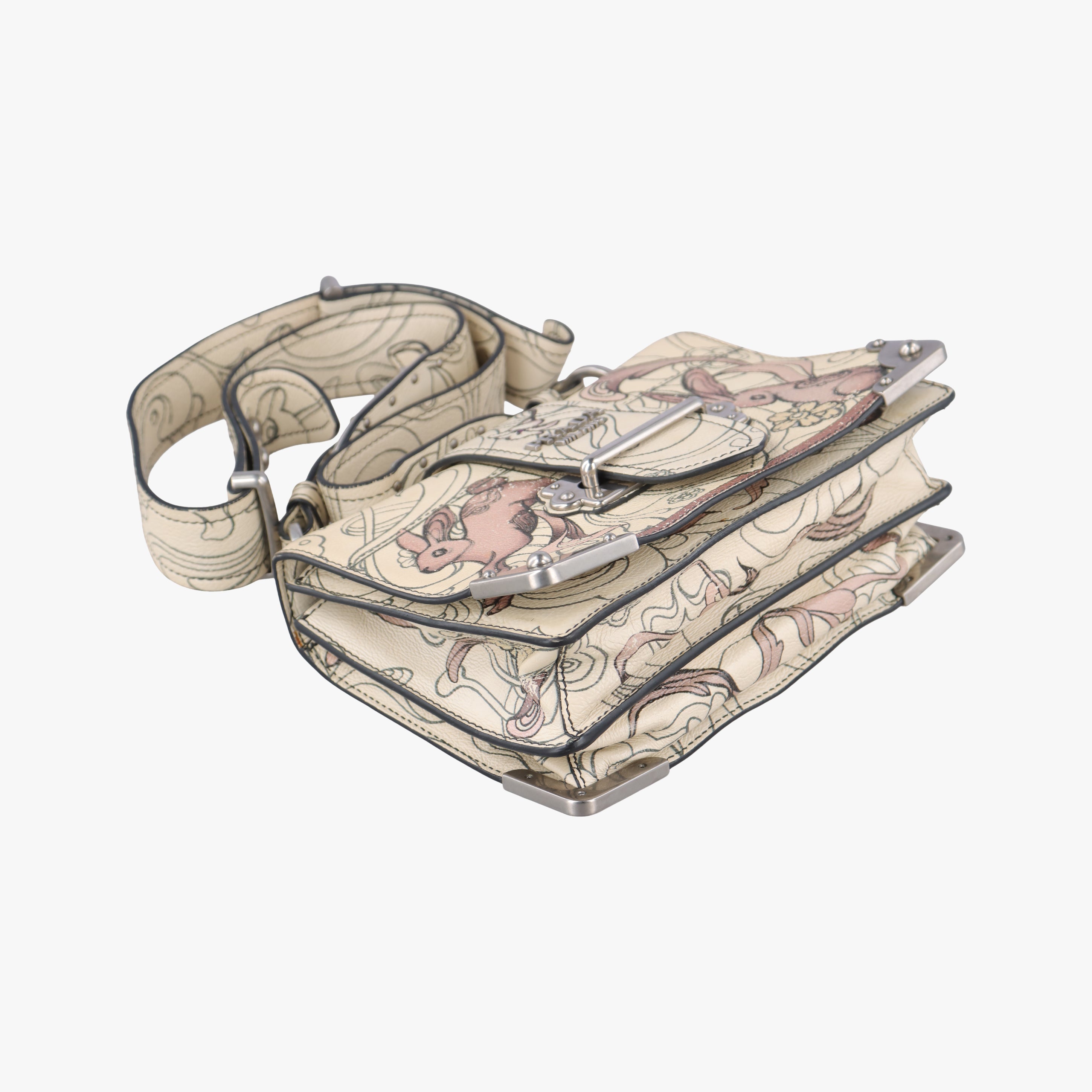 Pre-owned Prada Rabbit print Multicolour Leather  shoulderbag | stylenewstar