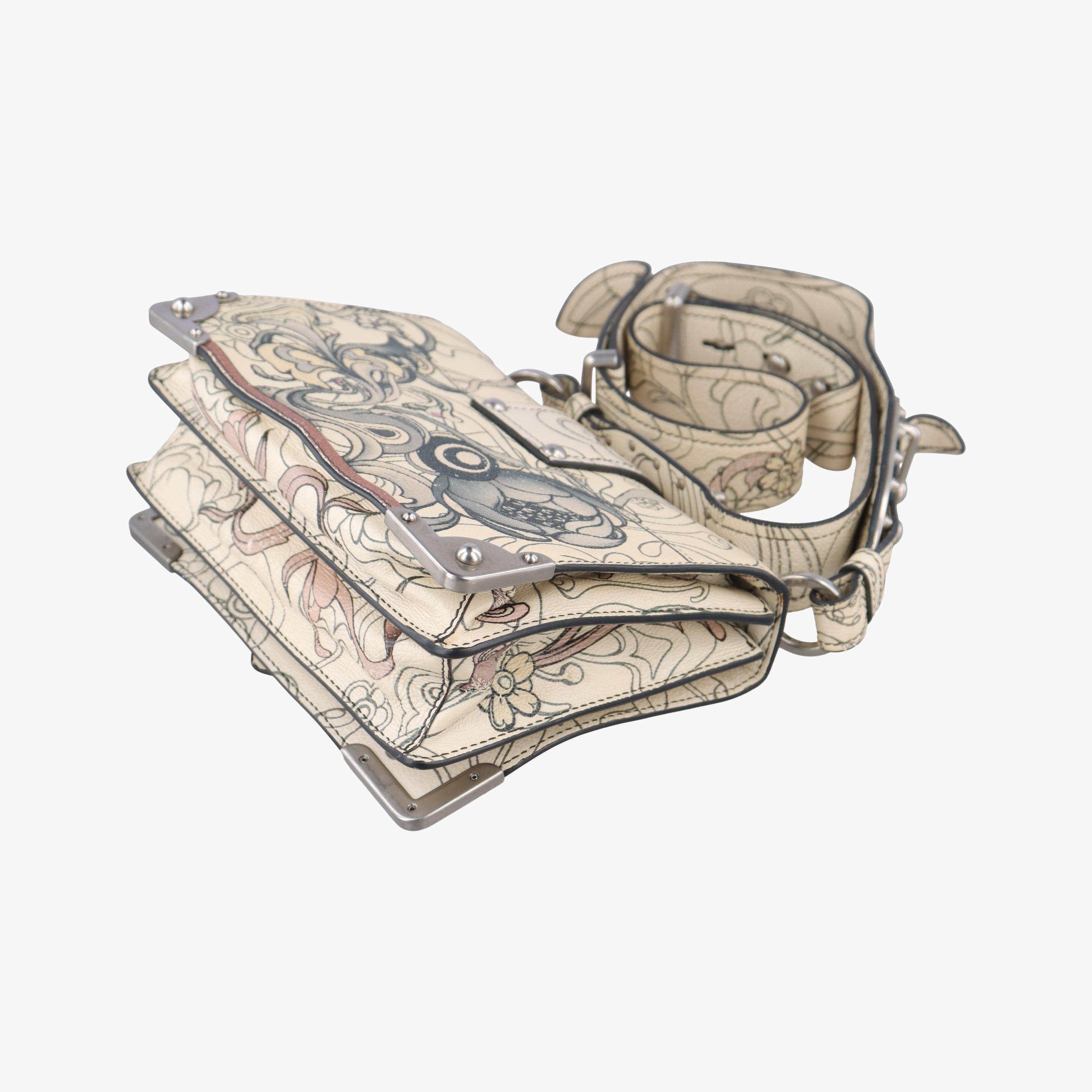 Pre-owned Prada Rabbit print Multicolour Leather  shoulderbag | stylenewstar