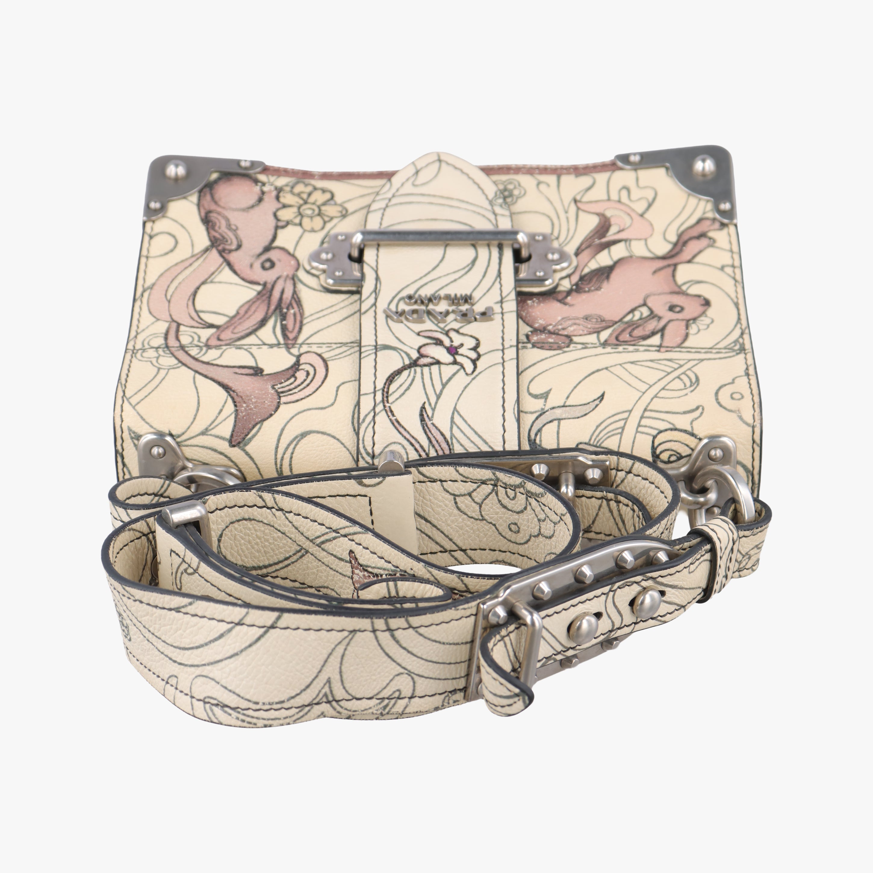 Pre-owned Prada Rabbit print Multicolour Leather  shoulderbag | stylenewstar