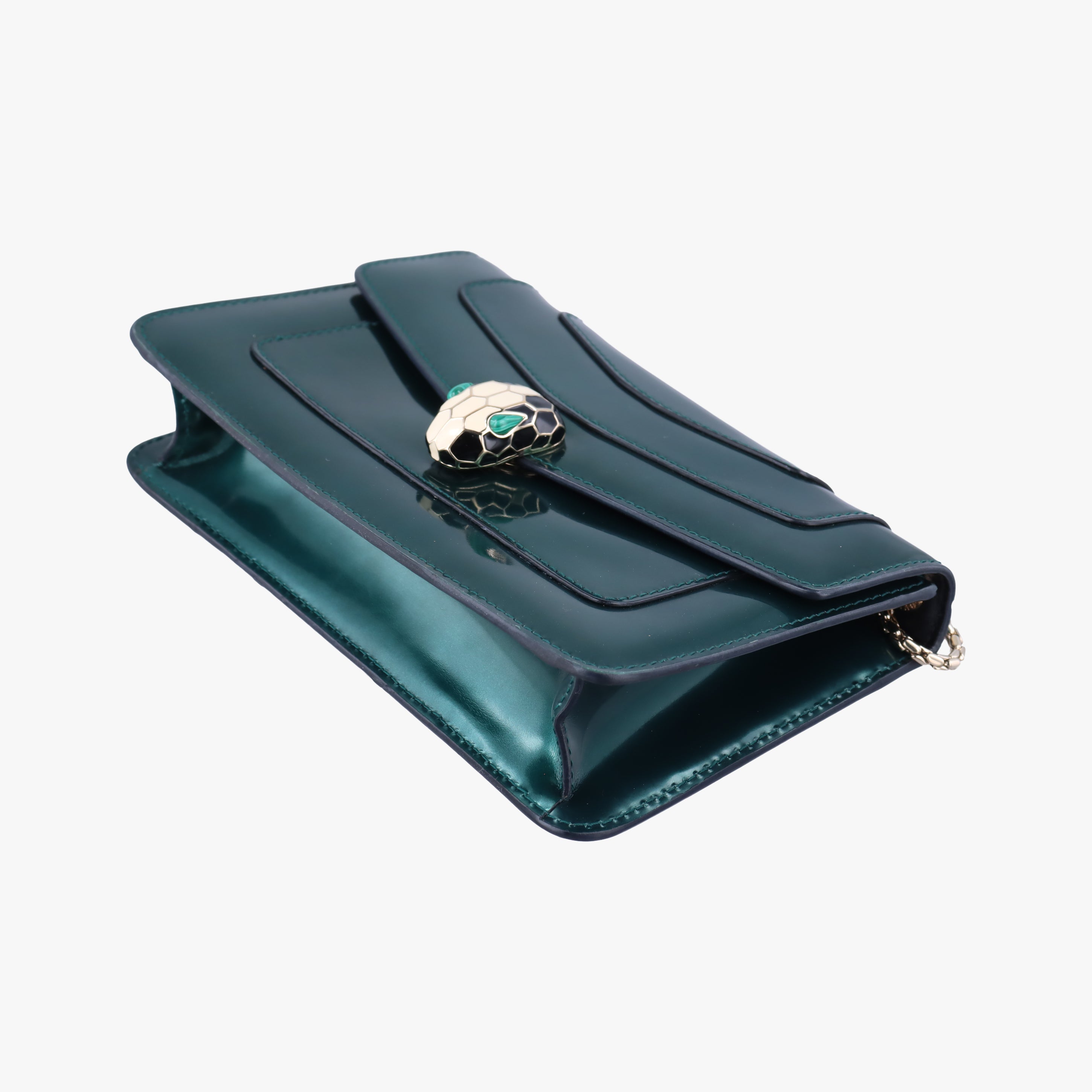Pre-owned Bvlgari SERPENTI FOREVER Green leather  shoulderbag | stylenewstar