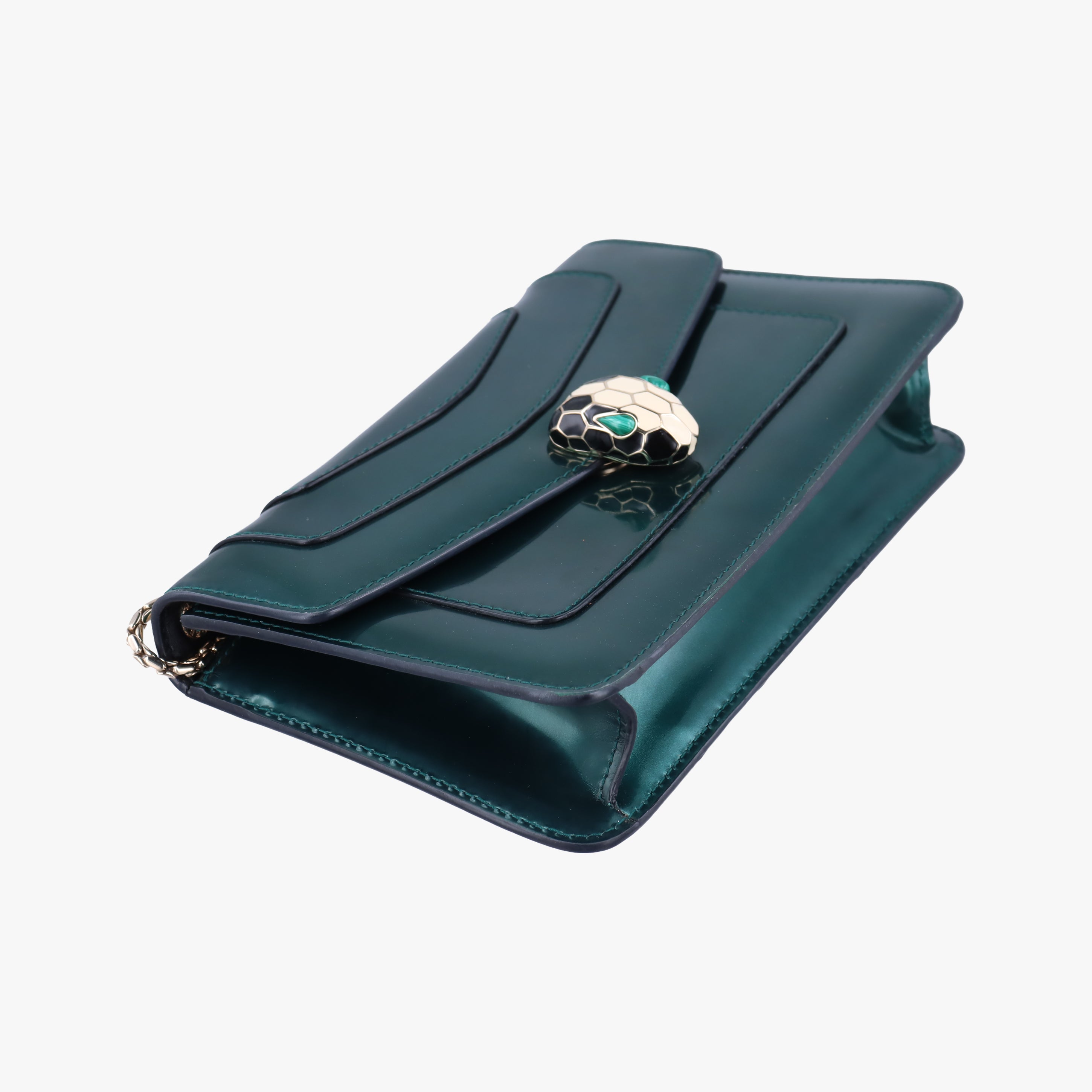Pre-owned Bvlgari SERPENTI FOREVER Green leather  shoulderbag | stylenewstar