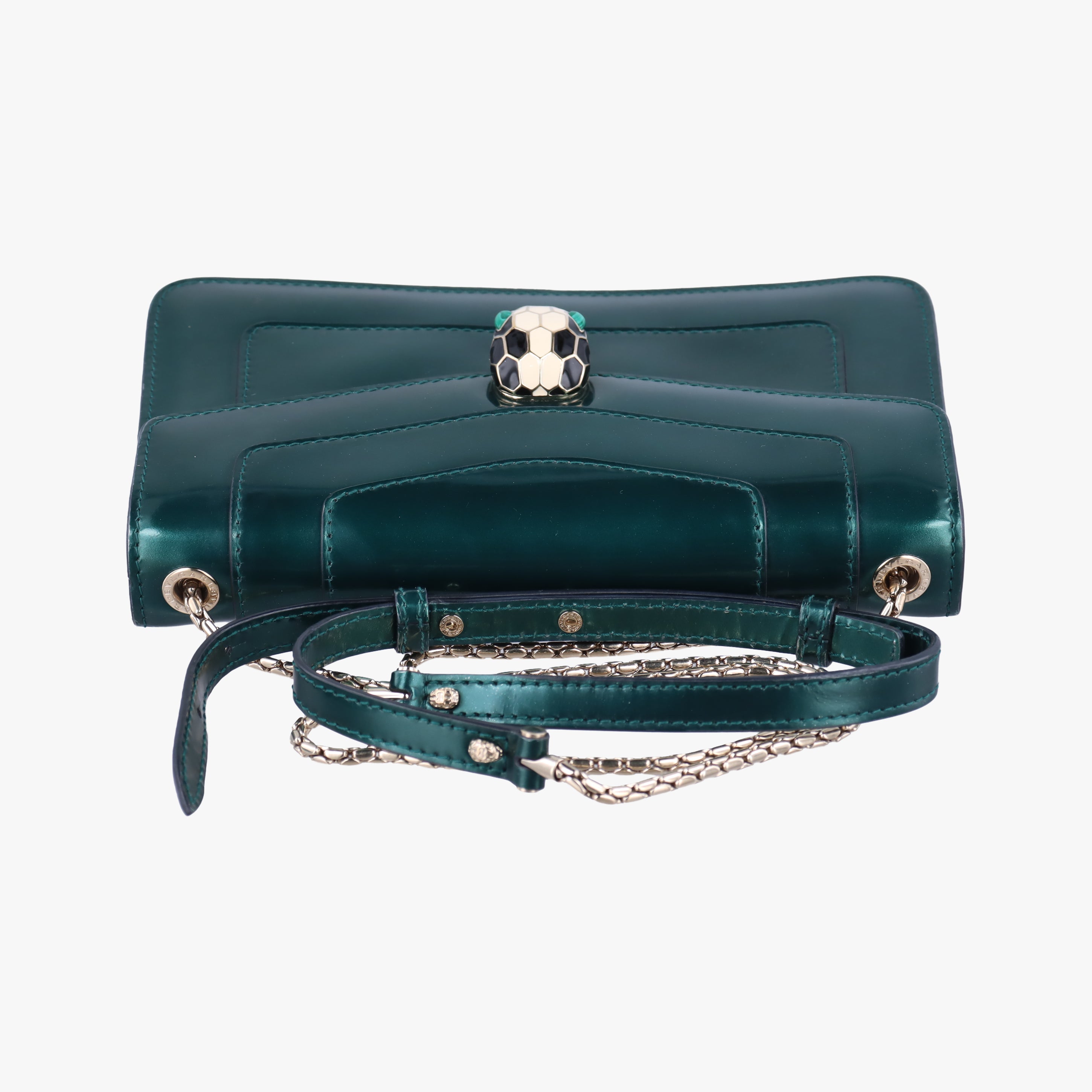 Pre-owned Bvlgari SERPENTI FOREVER Green leather  shoulderbag | stylenewstar