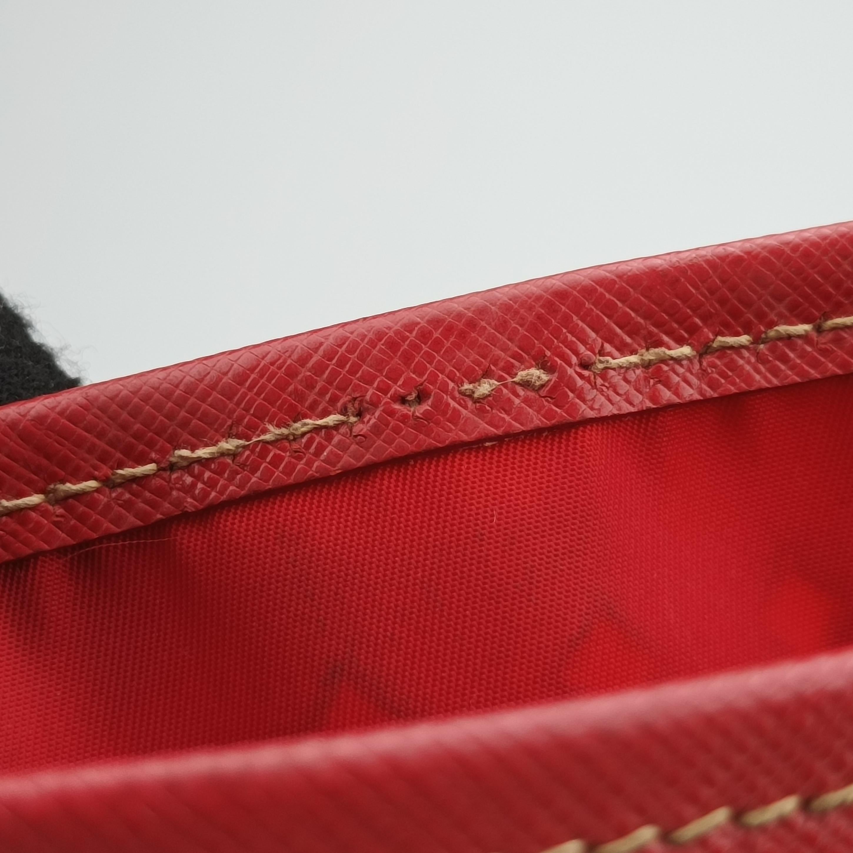 Pre-owned Prada Perforated Tote Red PVC  shoulderbag | stylenewstar