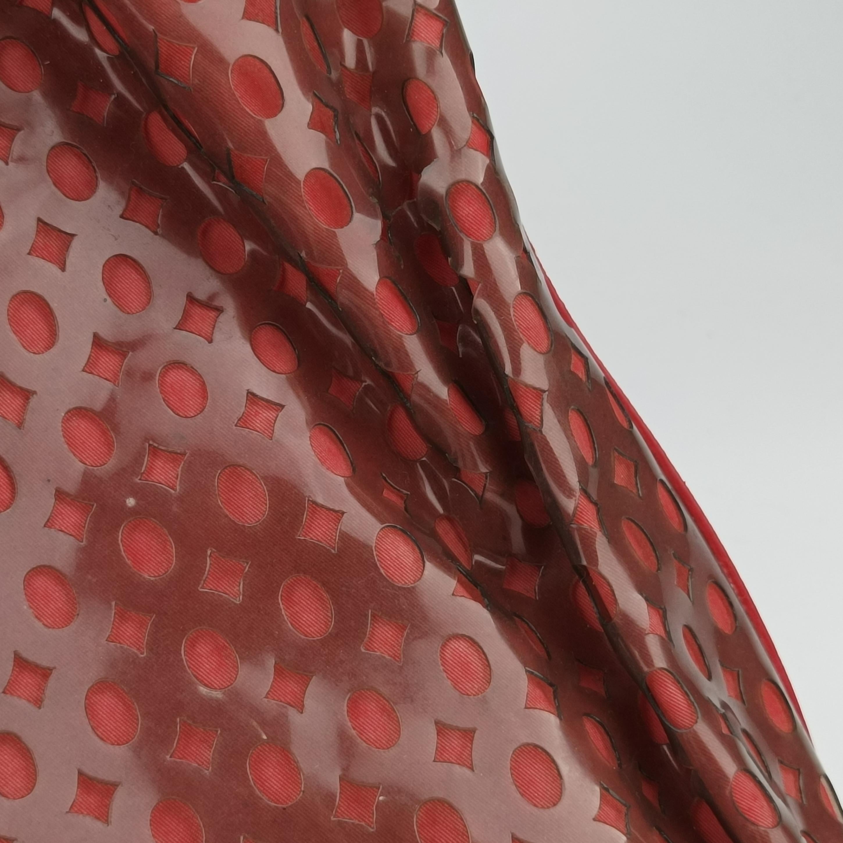 Pre-owned Prada Perforated Tote Red PVC  shoulderbag | stylenewstar