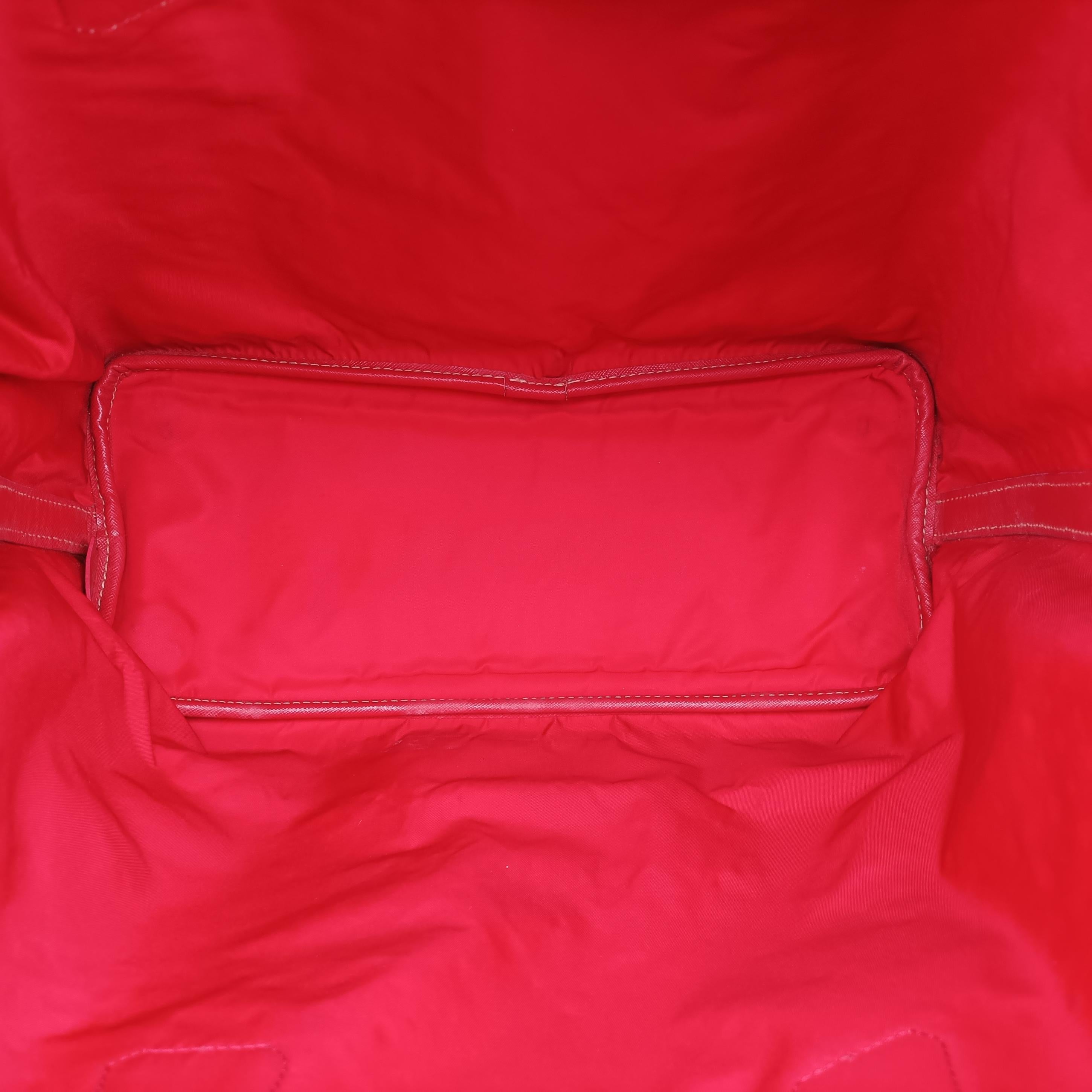 Pre-owned Prada Perforated Tote Red PVC  shoulderbag | stylenewstar