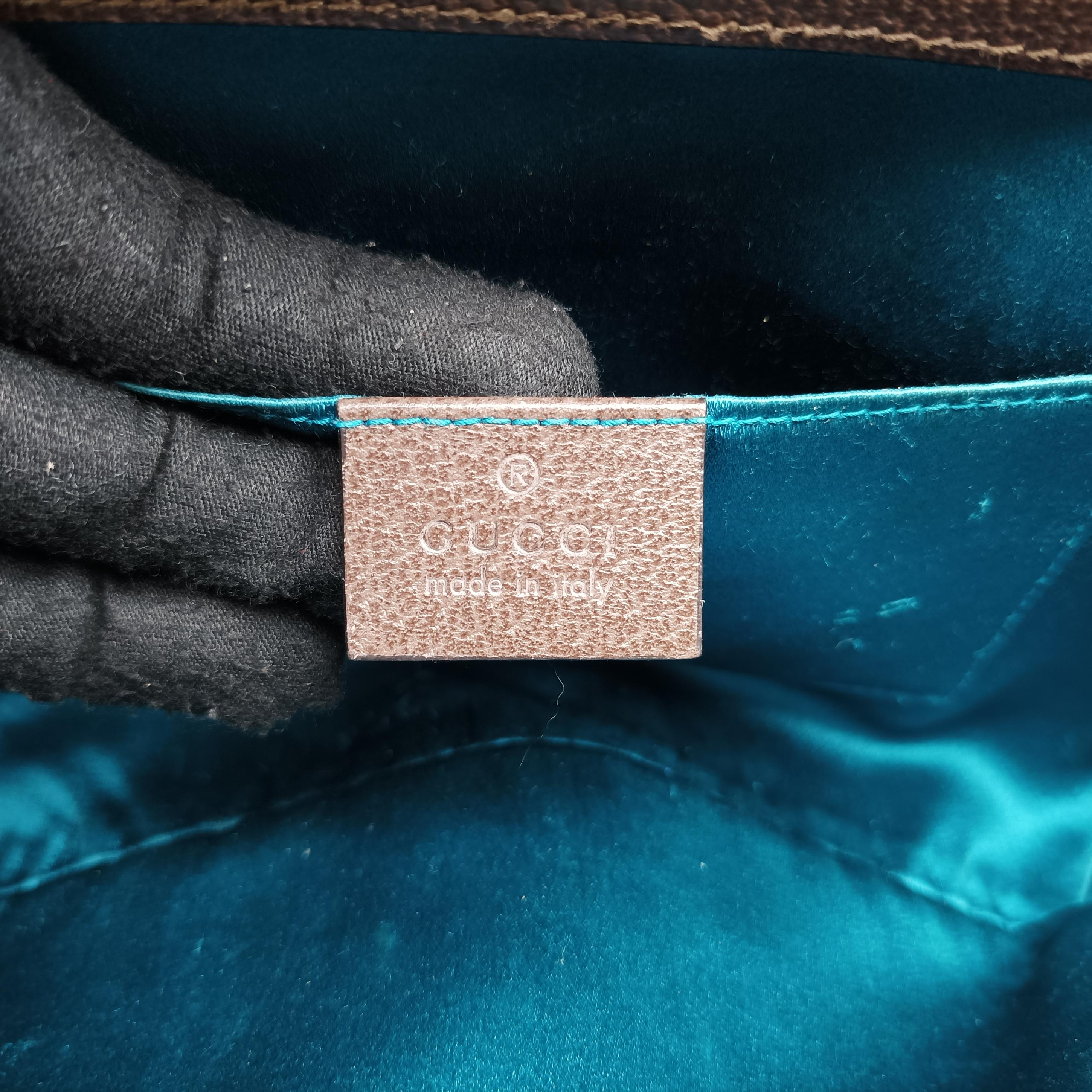 Pre-owned Gucci Ophidia Brown×Red×Green PVC coated canvas×leather 503877 shoulderbag | stylenewstar